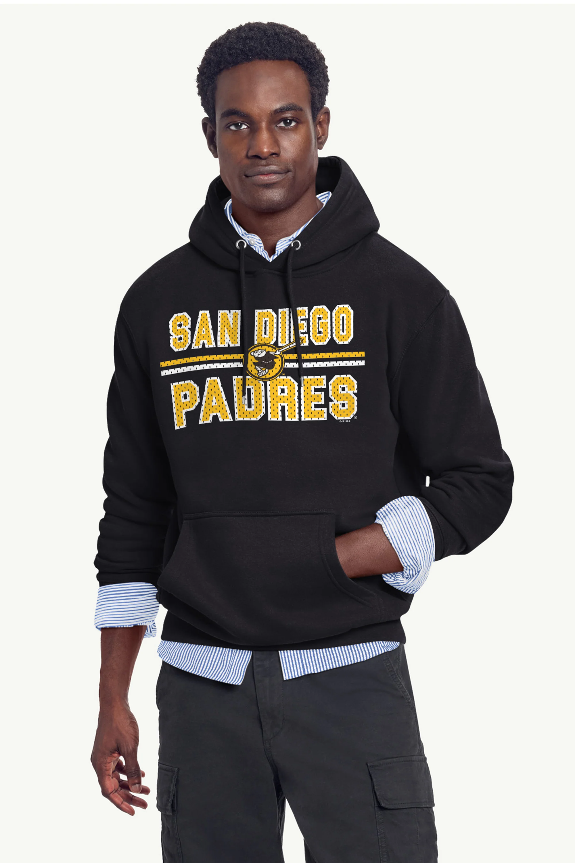 MENS SAN DIEGO PADRES MESH LOOK HOODIE - Image 2