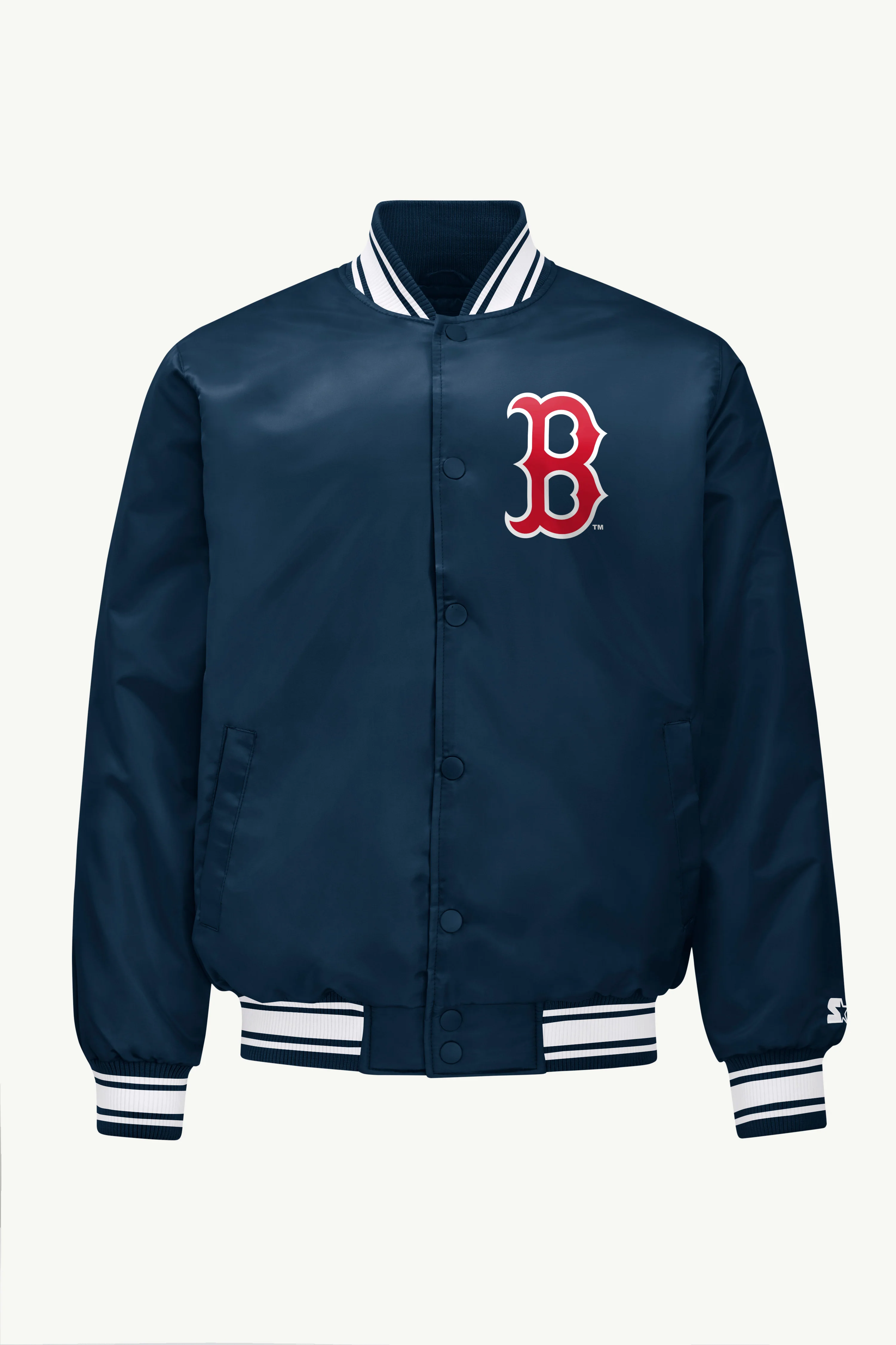 MENS BOSTON RED SOX PRINTED HOMEPLATE SATIN VARSITY JACKET