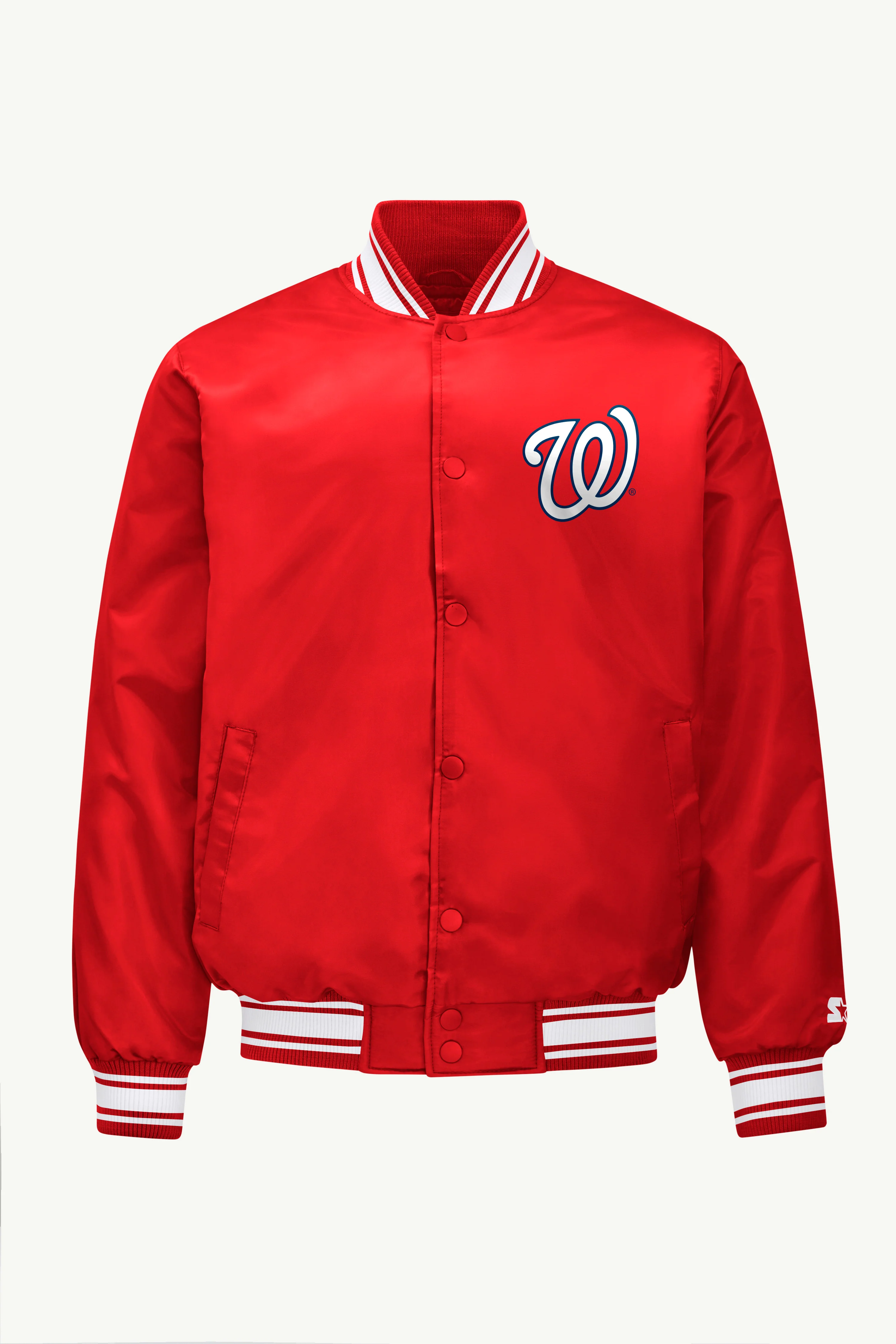MENS WASHINGTON NATIONALS SATIN VARSITY JACKET