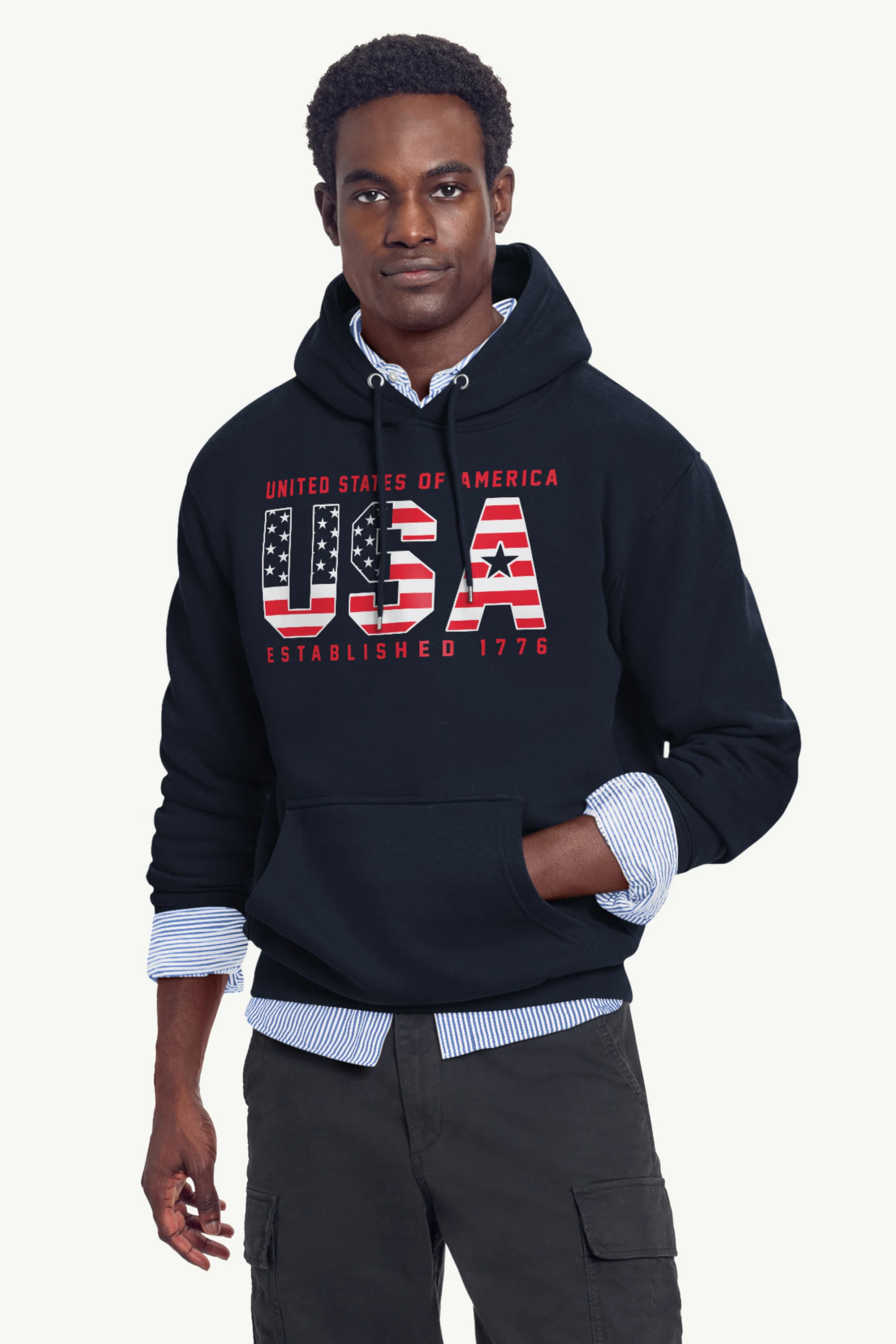 MENS STARTER USA FLAG HOODIE - Image 3