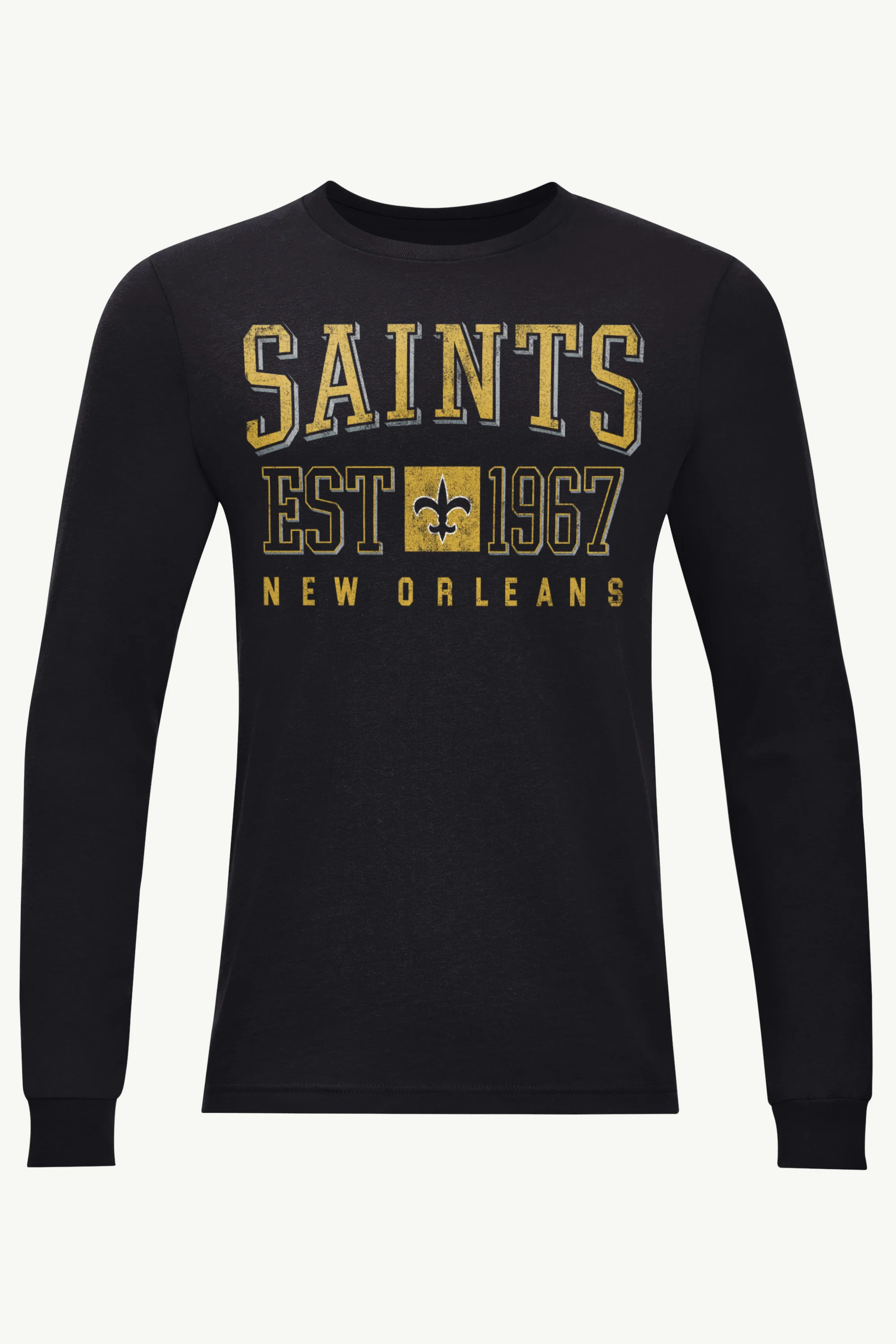MENS NEW ORLEANS SAINTS RETRO LONG SLEEVE T SHIRT