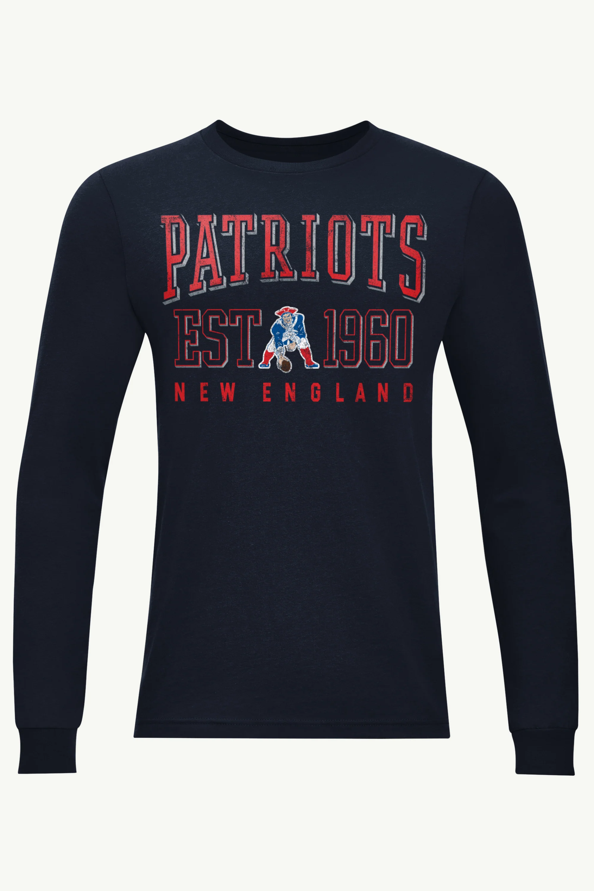 MENS NEW ENGLAND PATRIOTS RETRO LONG SLEEVE T SHIRT