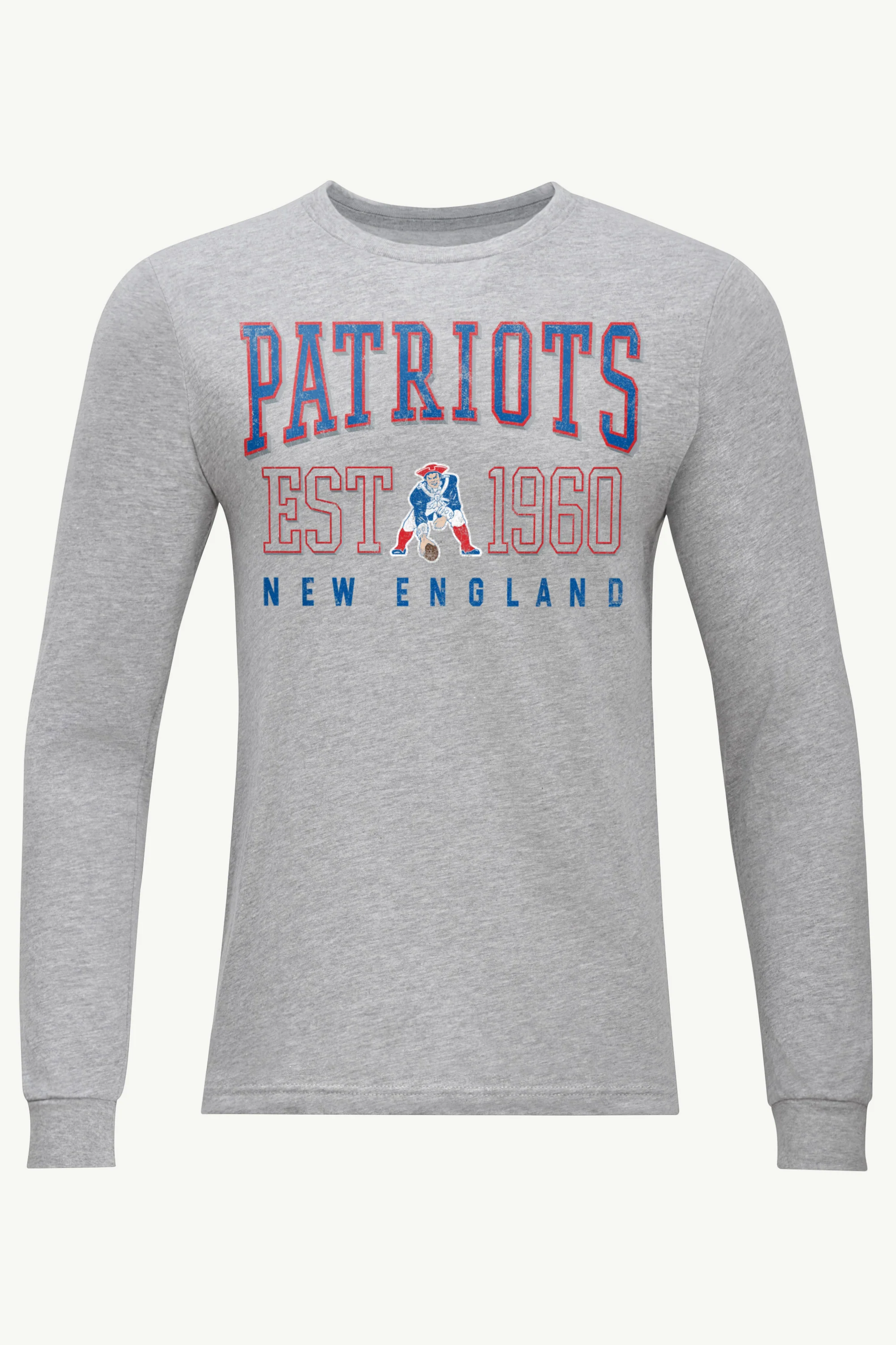 MENS NEW ENGLAND PATRIOTS RETRO LONG SLEEVE T SHIRT