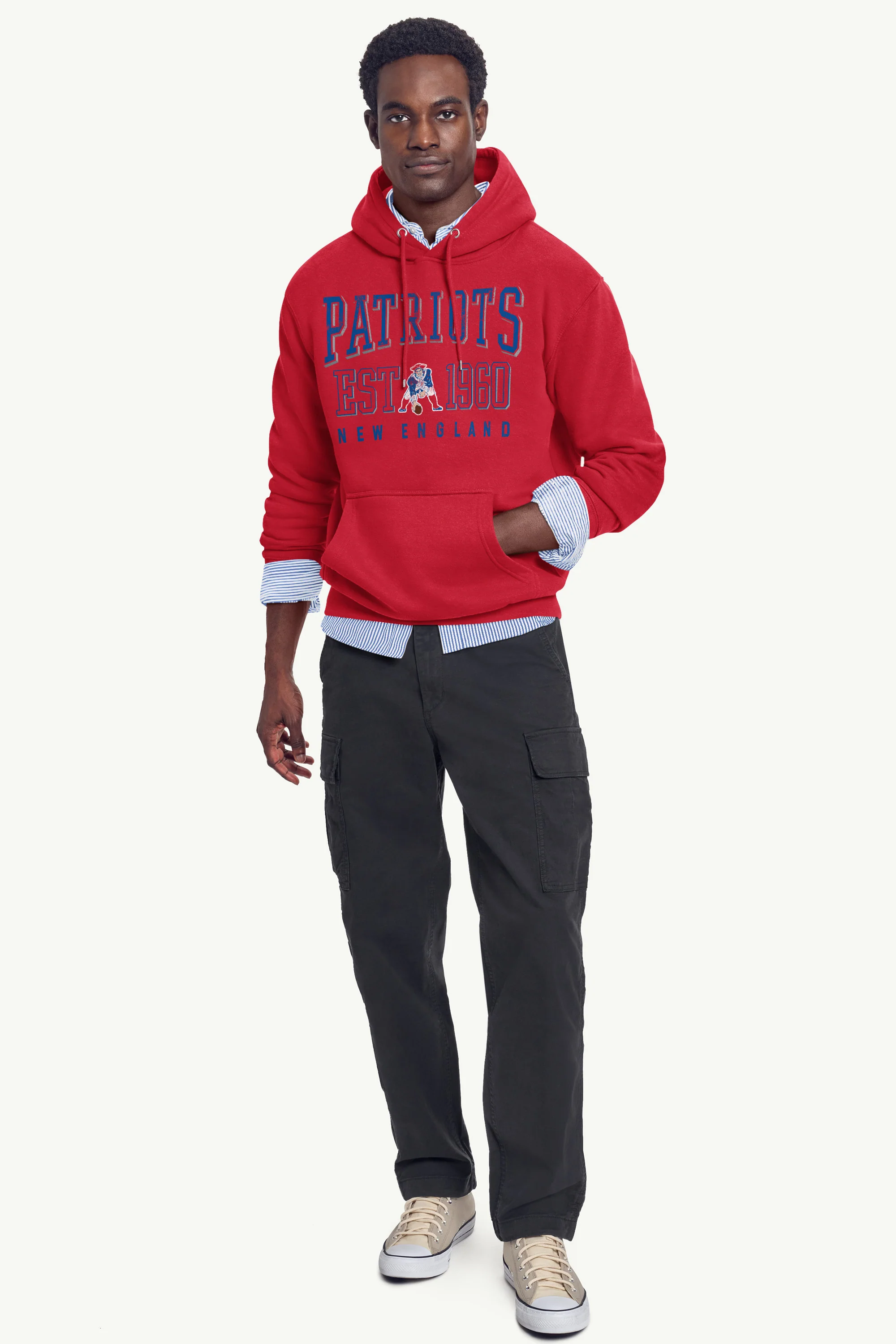 MENS NEW ENGLAND PATRIOTS RETRO HOODIE - Image 2
