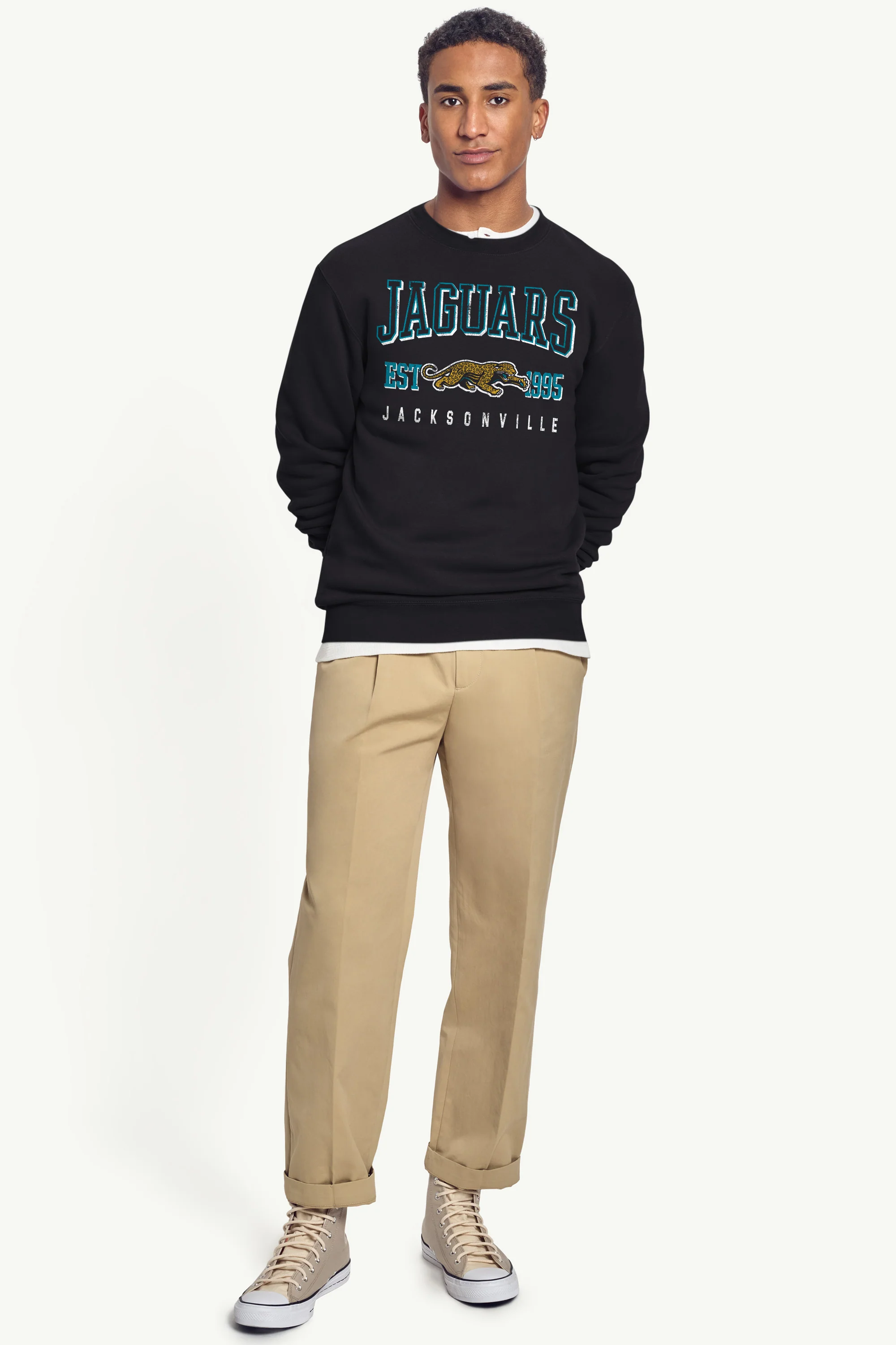 MENS JACKSONVILLE JAGUARS RETRO TEAM LOGO SWEATSHIRT - Image 3