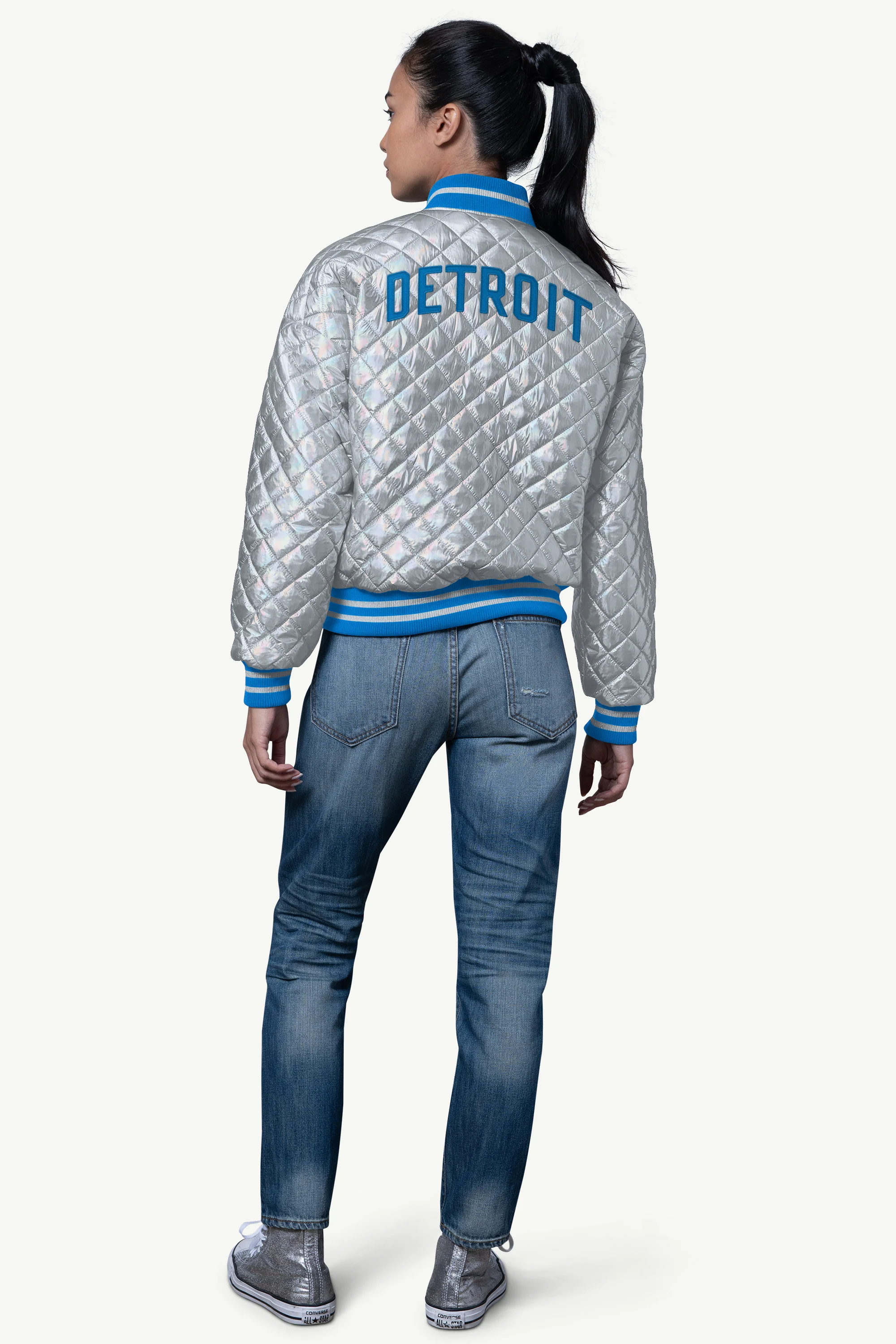 WOMENS DETROIT LIONS BLOWOUT METALLIC JACKET - Image 2