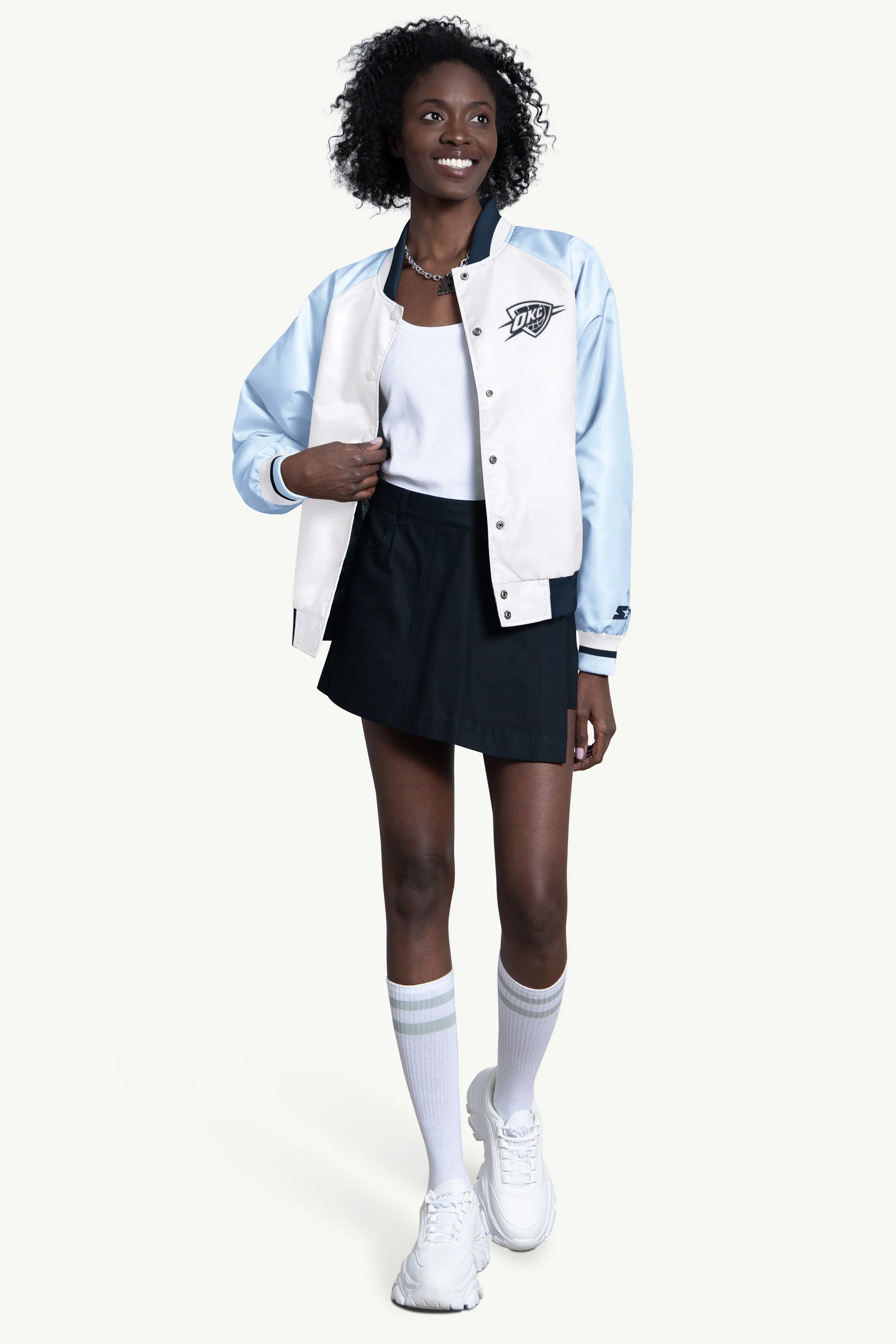 WOMENS OKLAHOMA CITY THUNDER BLITZ VARSITY JACKET - Image 4