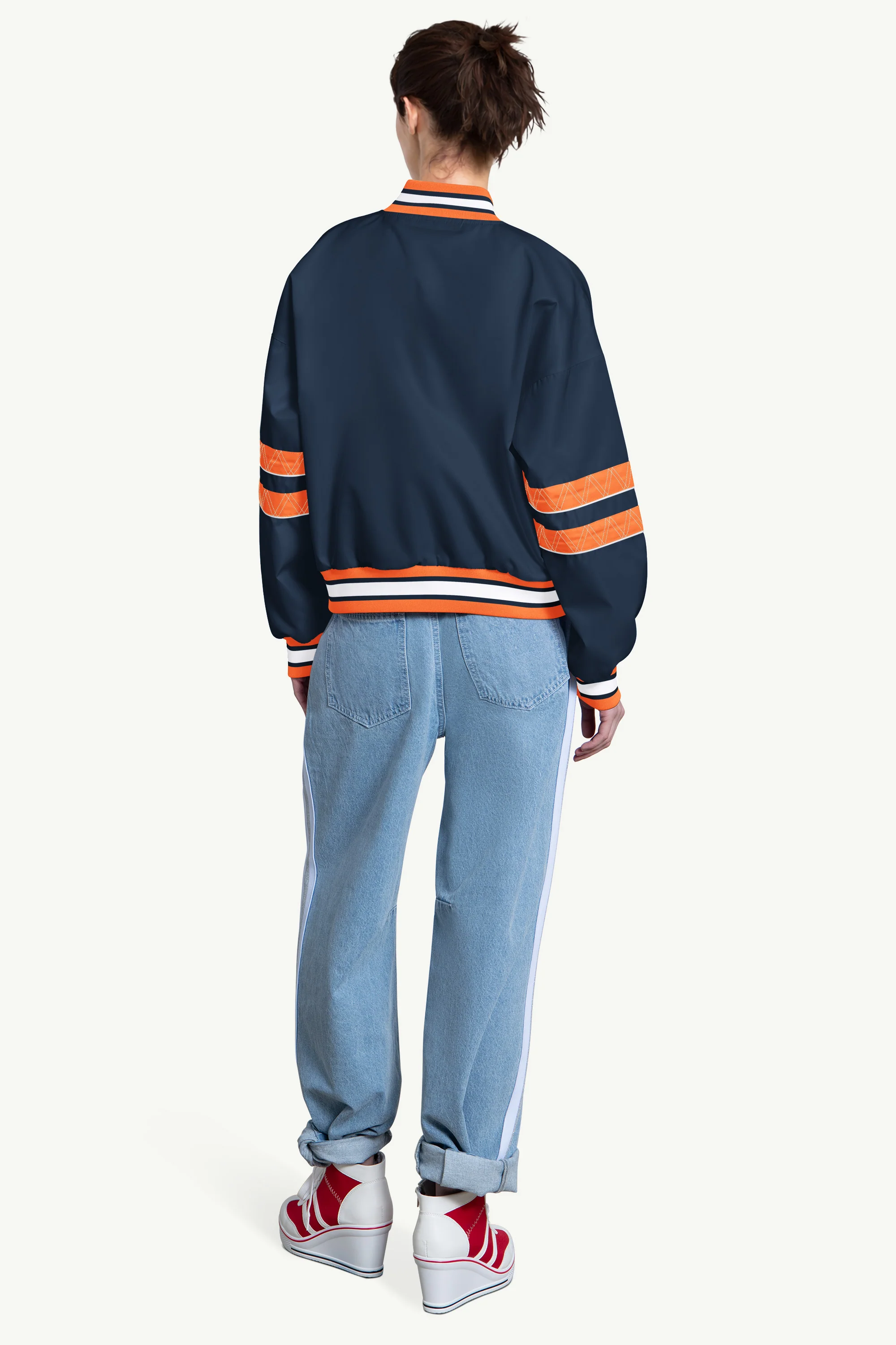 WOMENS DETROIT TIGERS INTERCEPTION VARSITY JACKET - Image 3