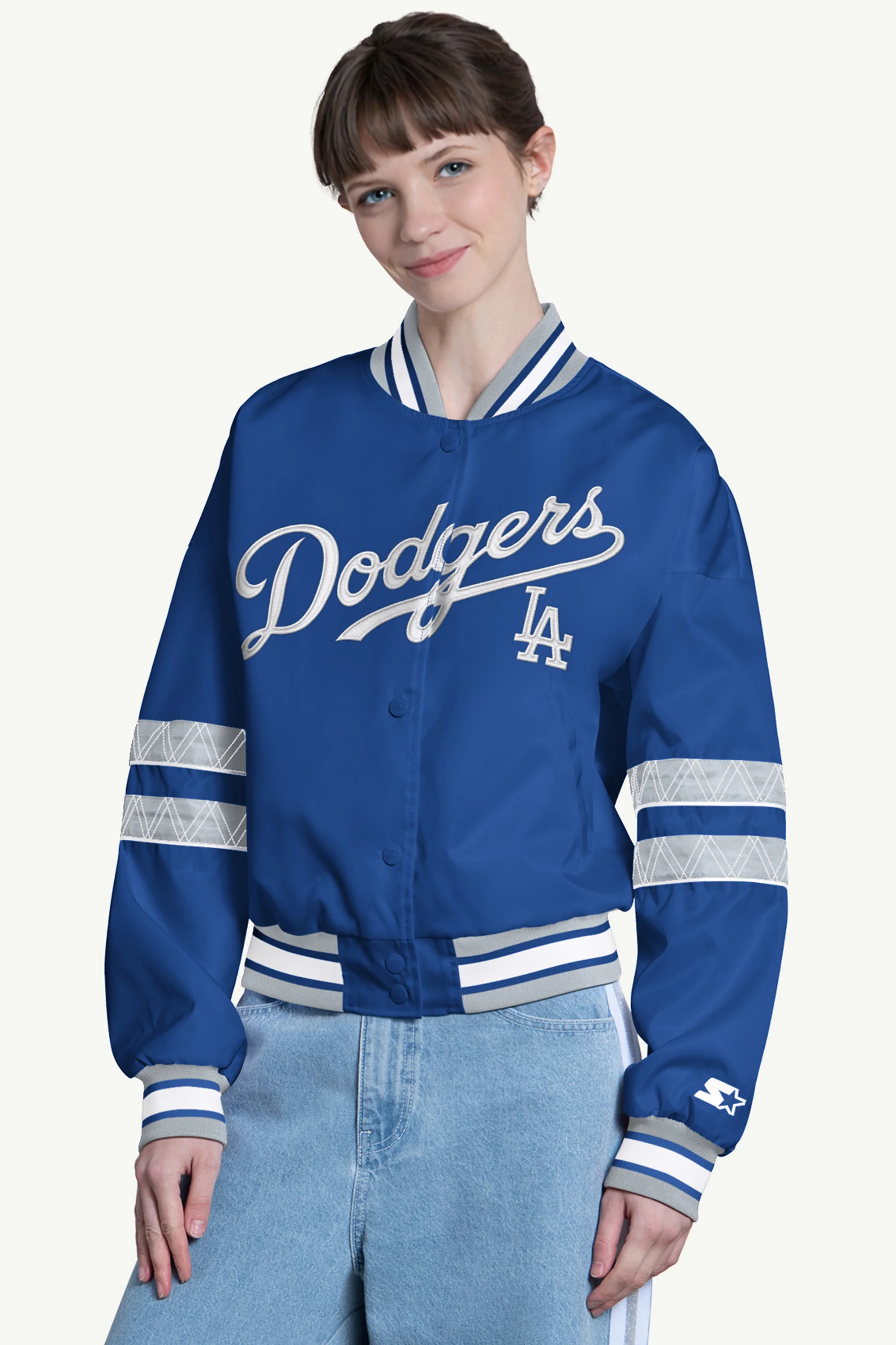 WOMENS LOS ANGELES DODGERS INTERCEPTION VARSITY JACKET