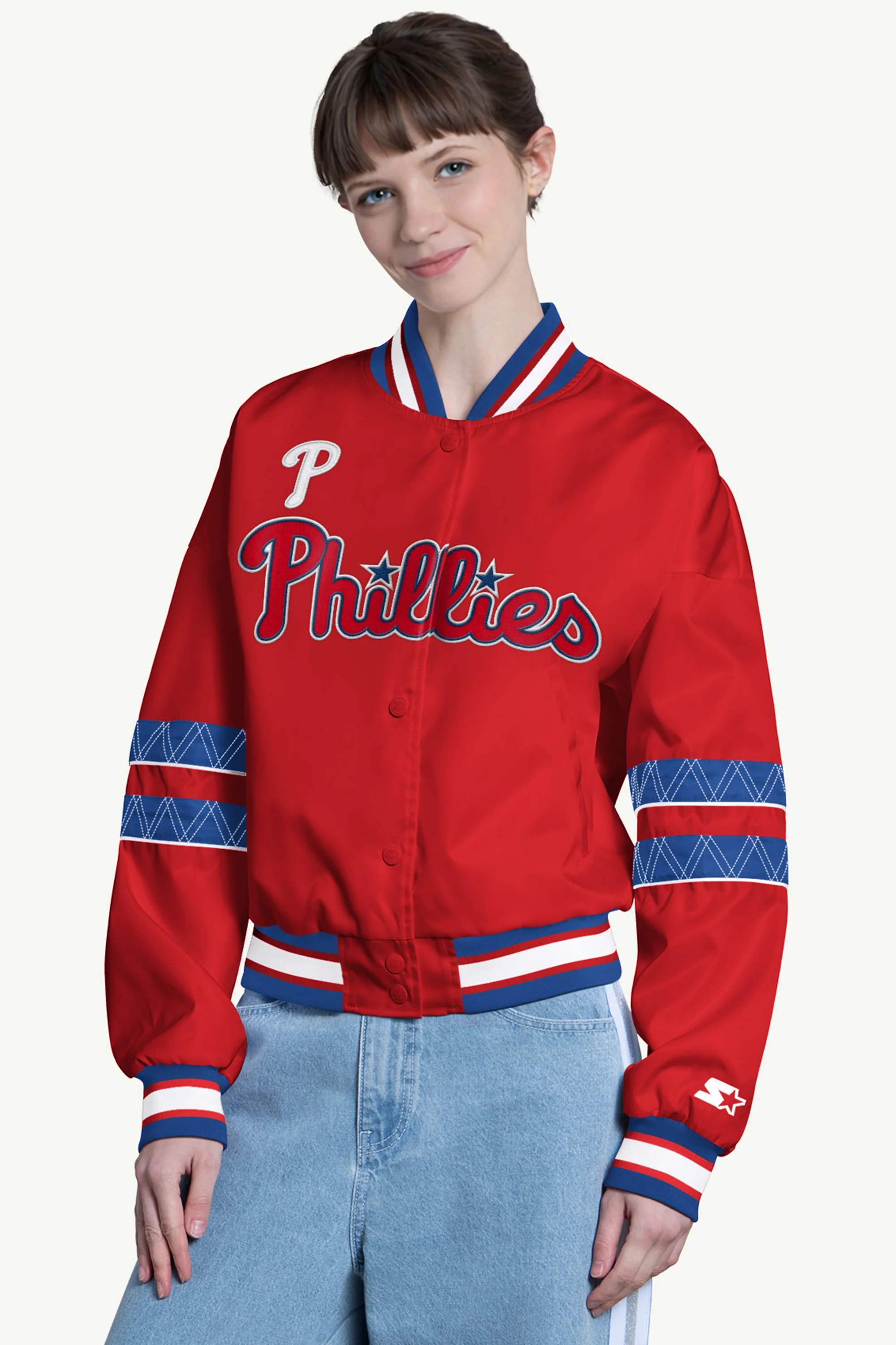 WOMENS PHILADELPHIA PHILLIES INTERCEPTION VARSITY JACKET