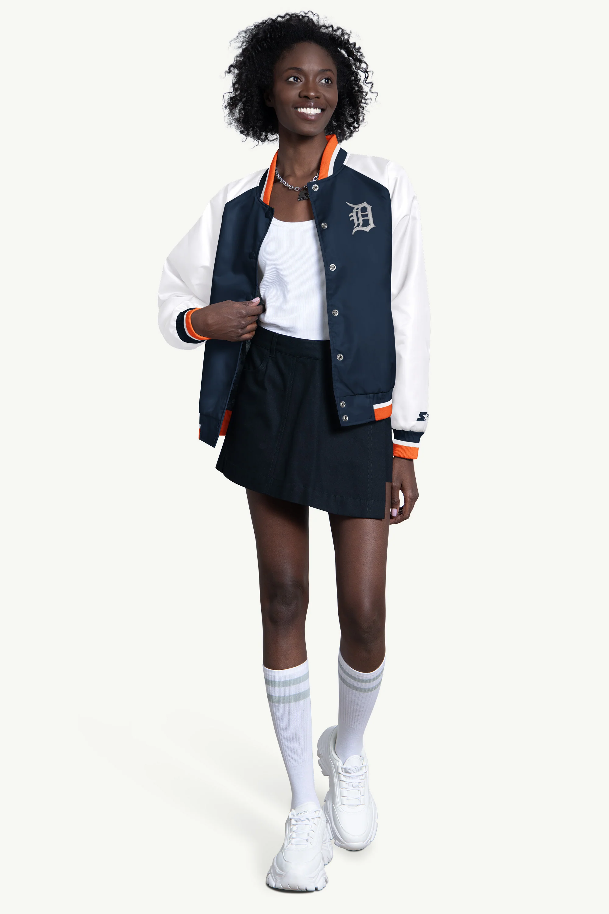 WOMENS DETROIT TIGERS BLITZ VARSITY JACKET - Image 4