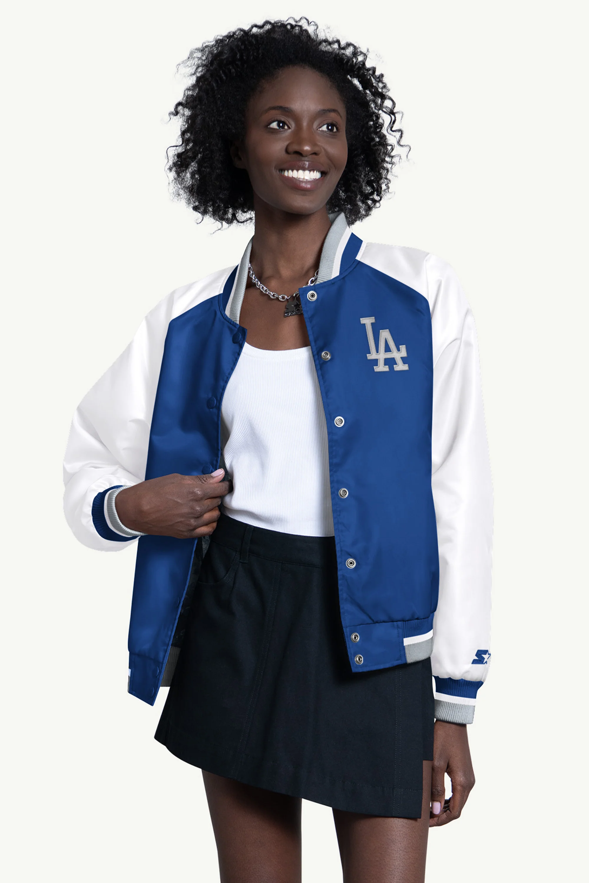 WOMENS LOS ANGELES DODGERS BLITZ VARSITY JACKET