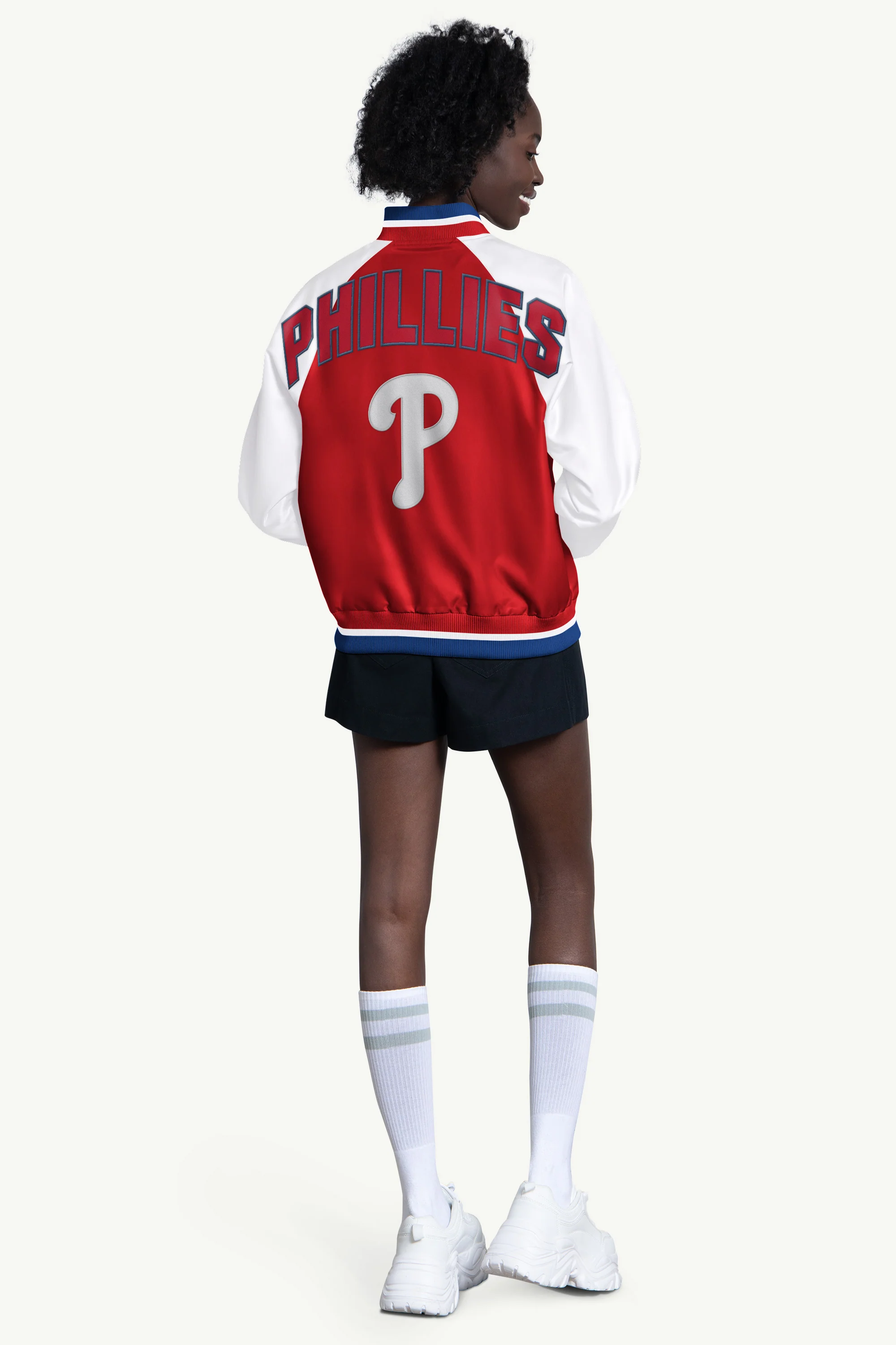 WOMENS PHILADELPHIA PHILLIES BLITZ VARSITY JACKET - Image 2