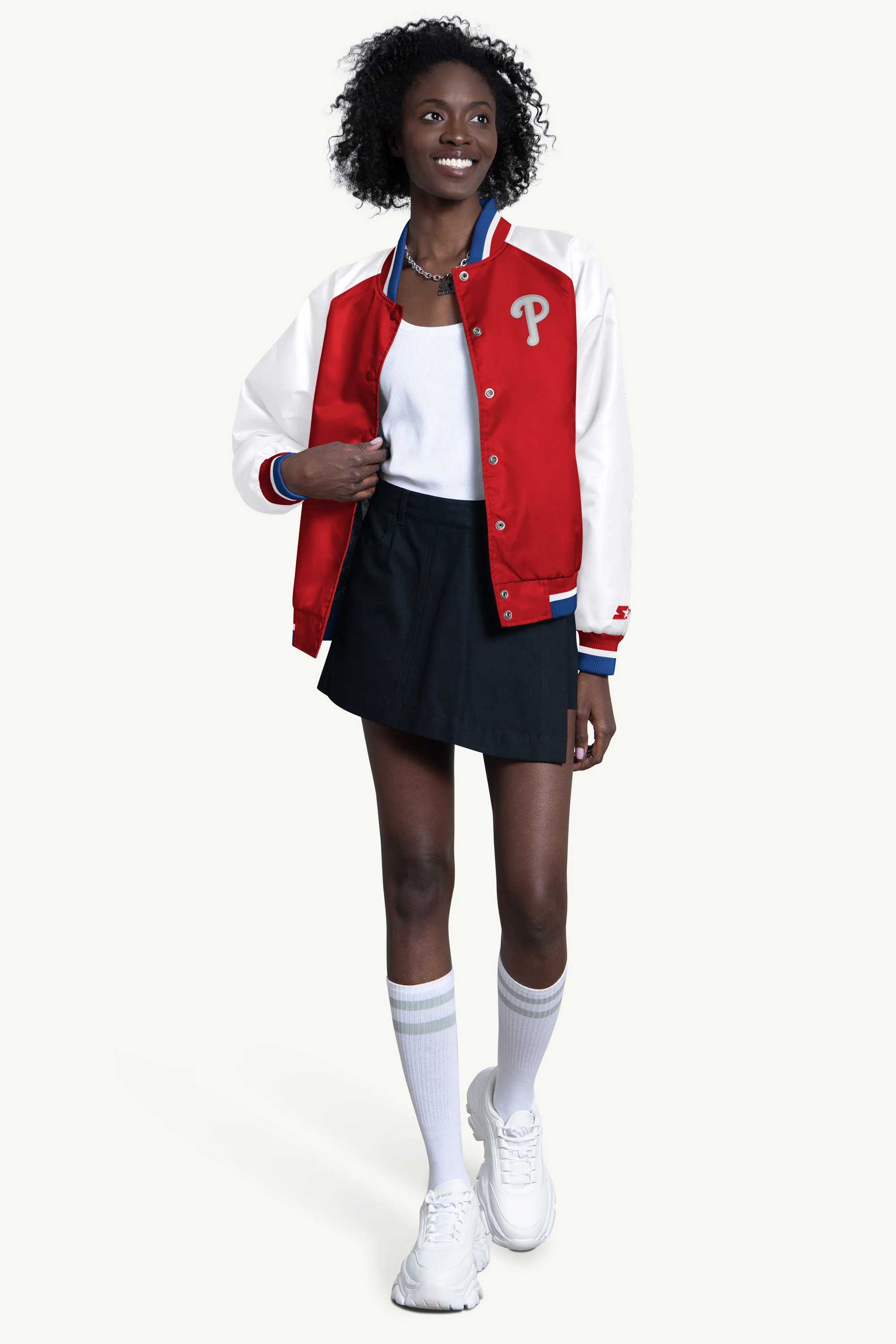 WOMENS PHILADELPHIA PHILLIES BLITZ VARSITY JACKET - Image 4