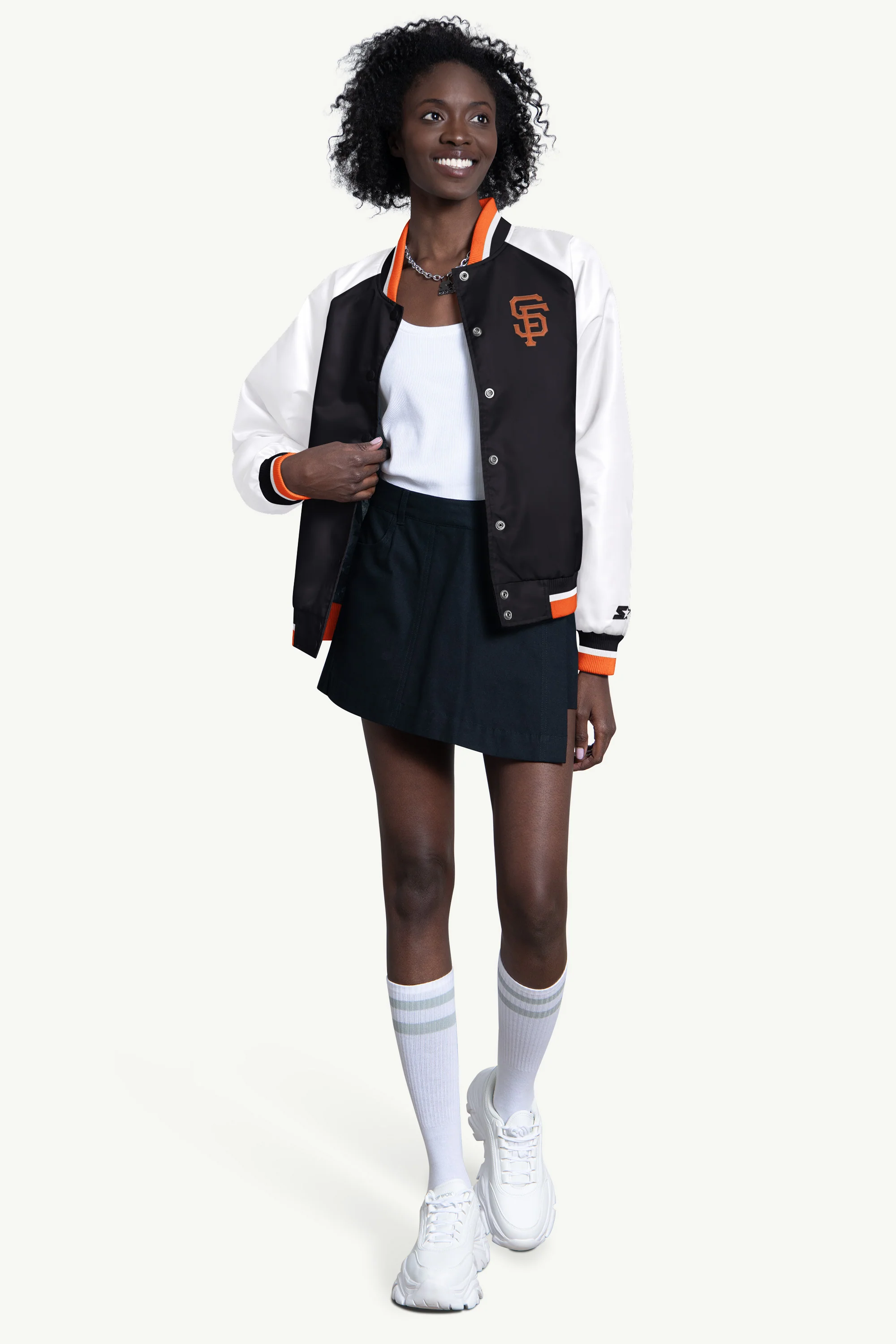 WOMENS SAN FRANCISCO GIANTS BLITZ VARSITY JACKET - Image 4