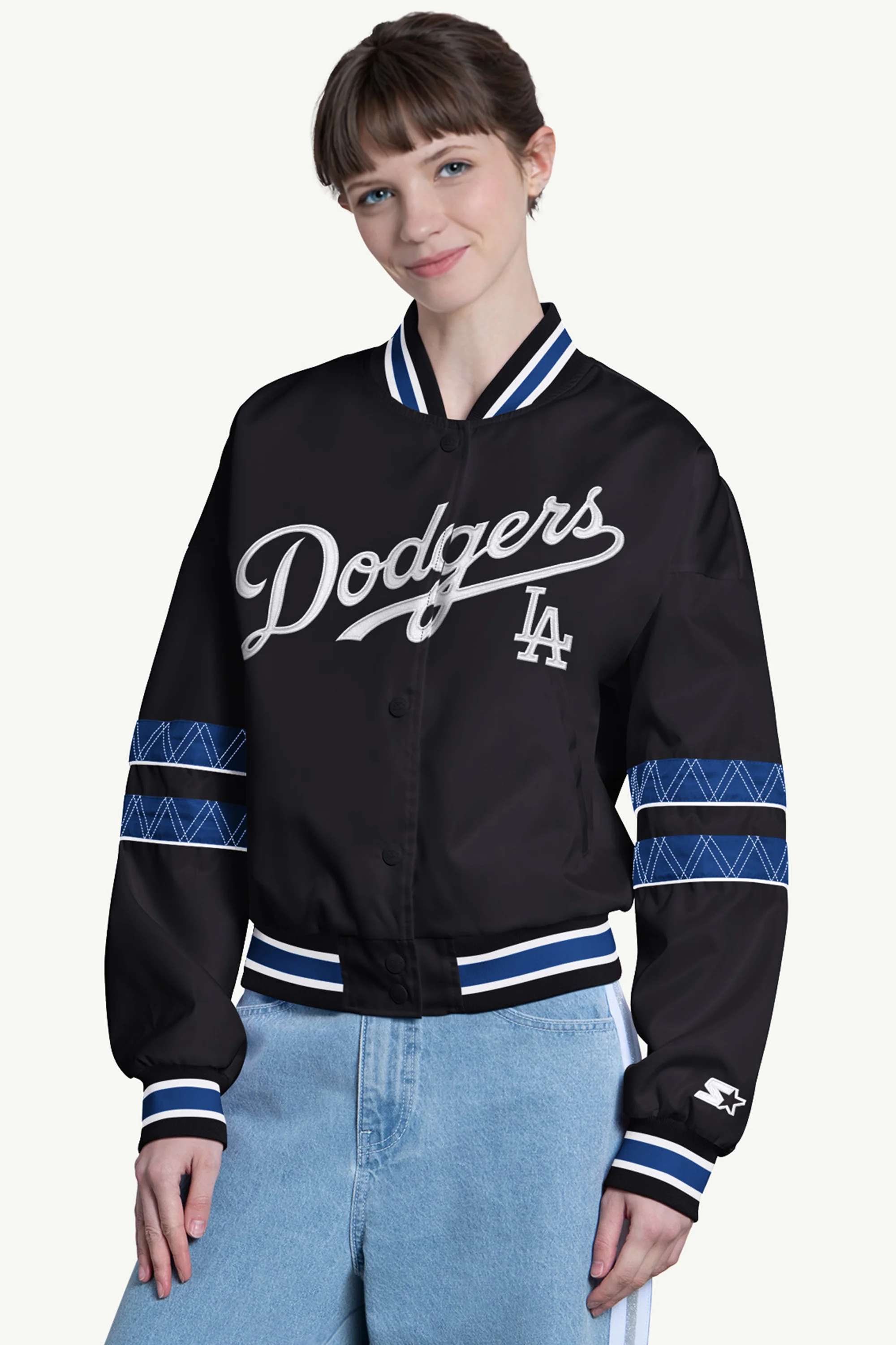 WOMENS LOS ANGELES DODGERS INTERCEPTION VARSITY JACKET