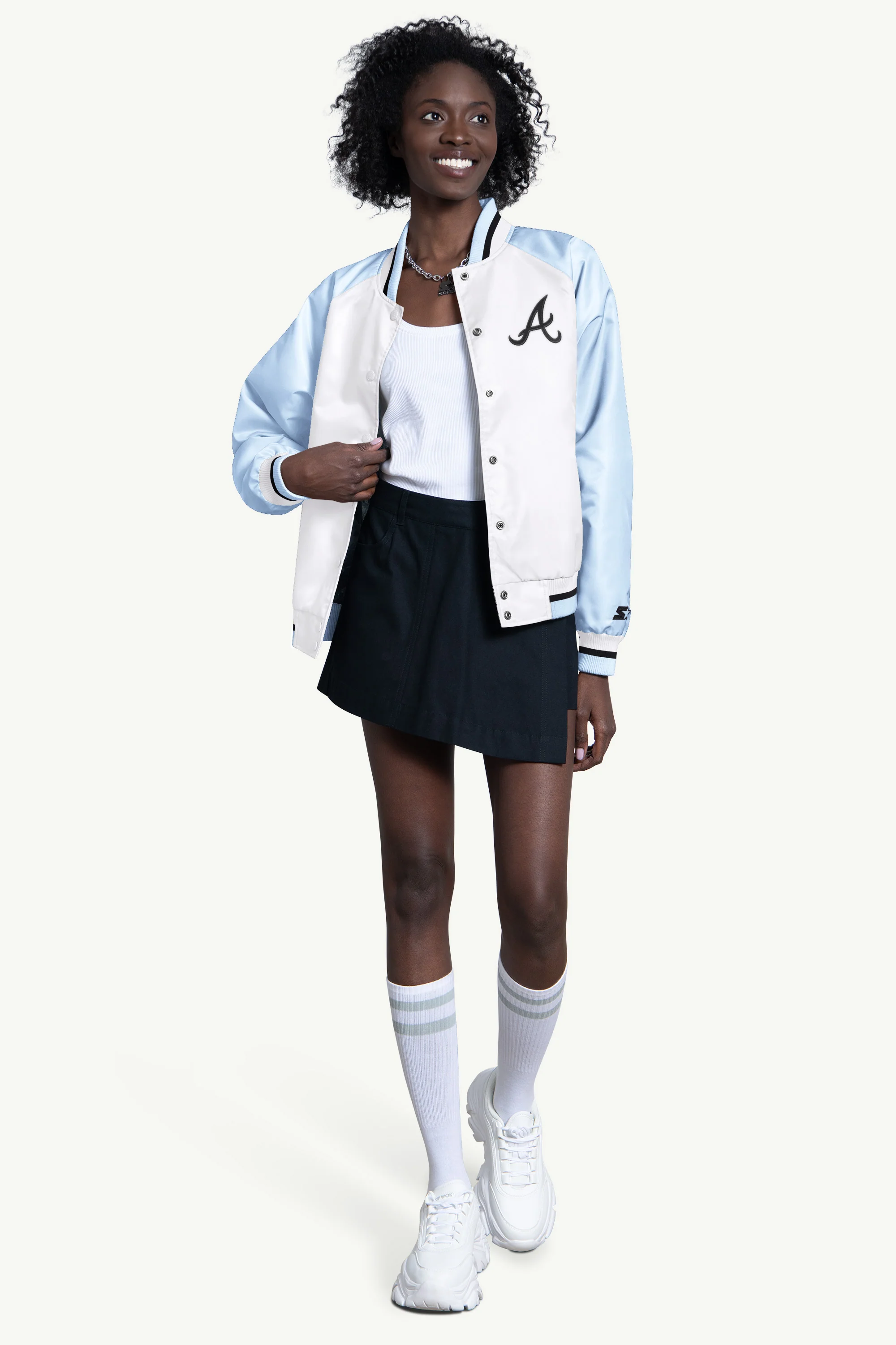 WOMENS ATLANTA BRAVES BLITZ VARSITY JACKET - Image 4