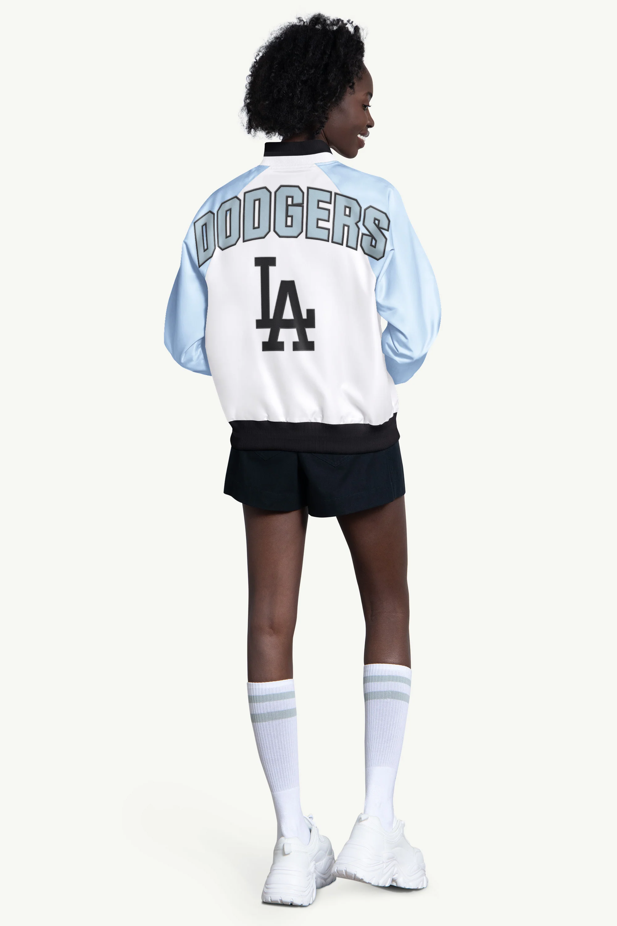 WOMENS LOS ANGELES DODGERS BLITZ VARSITY JACKET - Image 2