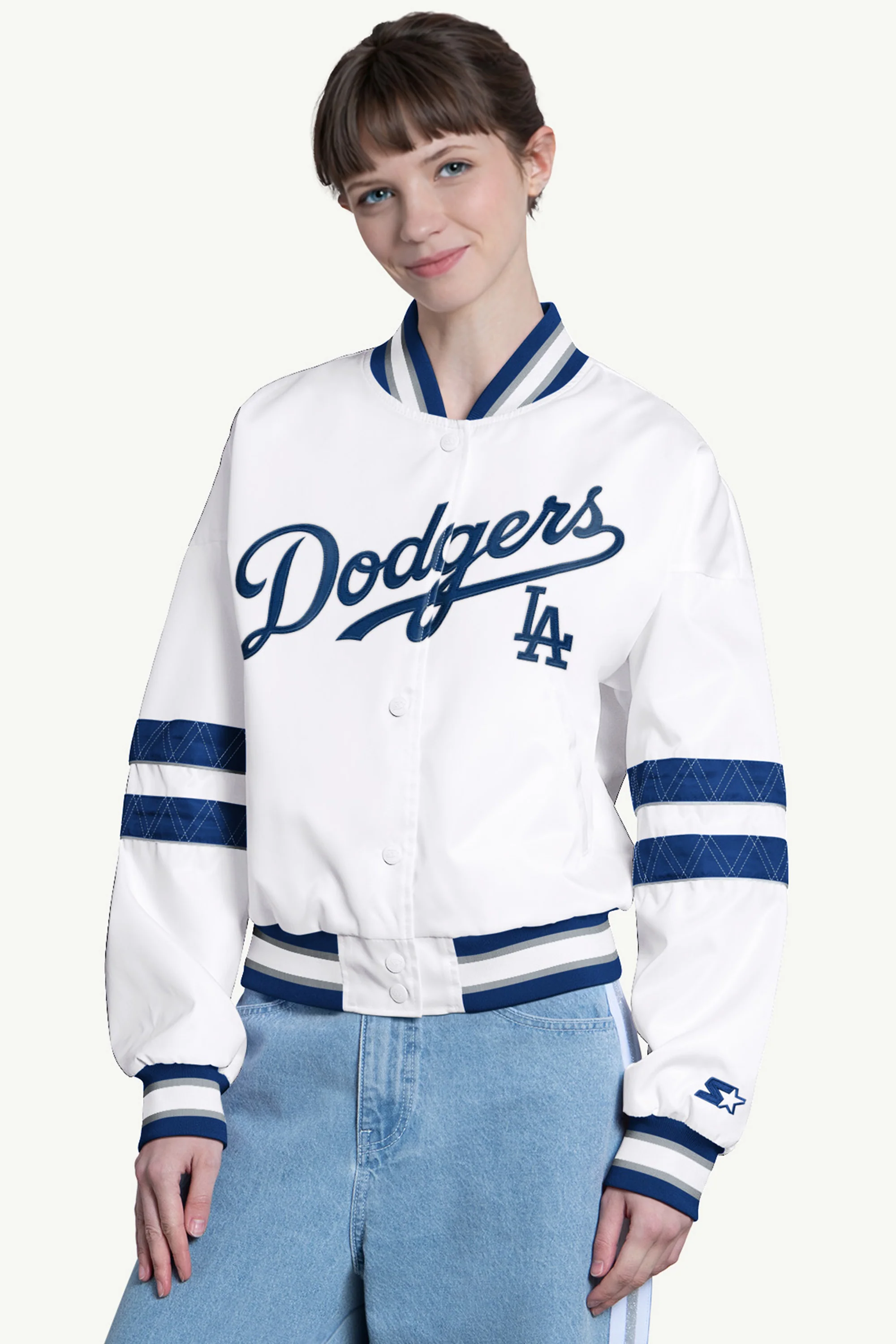 WOMENS LOS ANGELES DODGERS INTERCEPTION VARSITY JACKET
