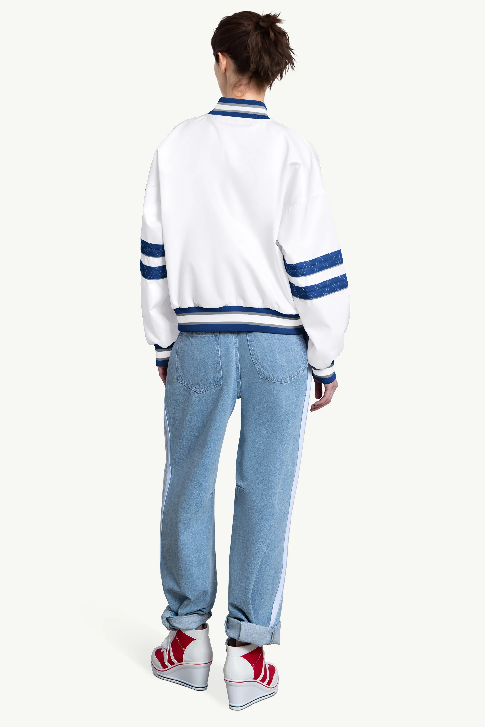 WOMENS LOS ANGELES DODGERS INTERCEPTION VARSITY JACKET - Image 2