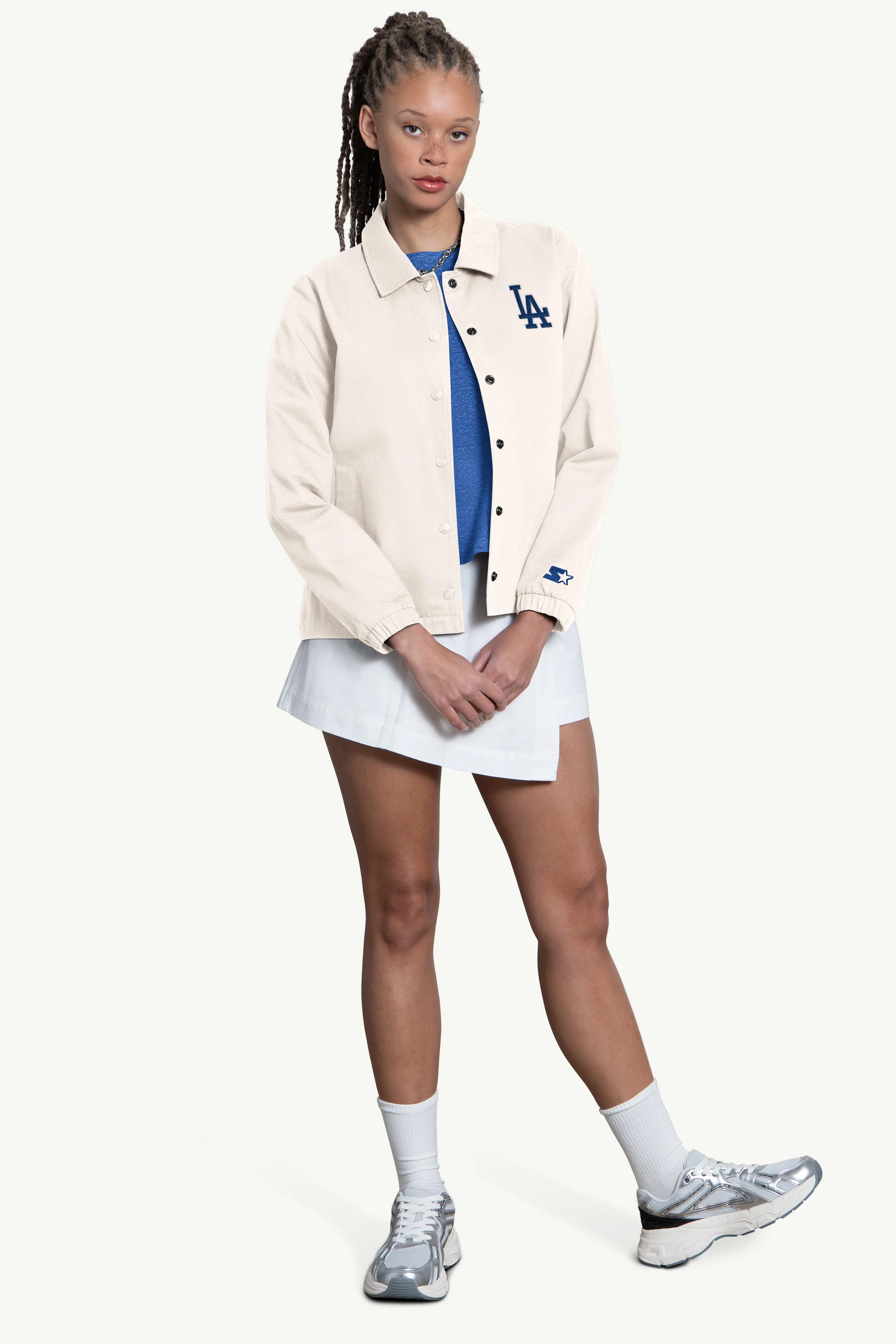 WOMENS LOS ANGELES DODGERS COACHES JACKET - Image 4