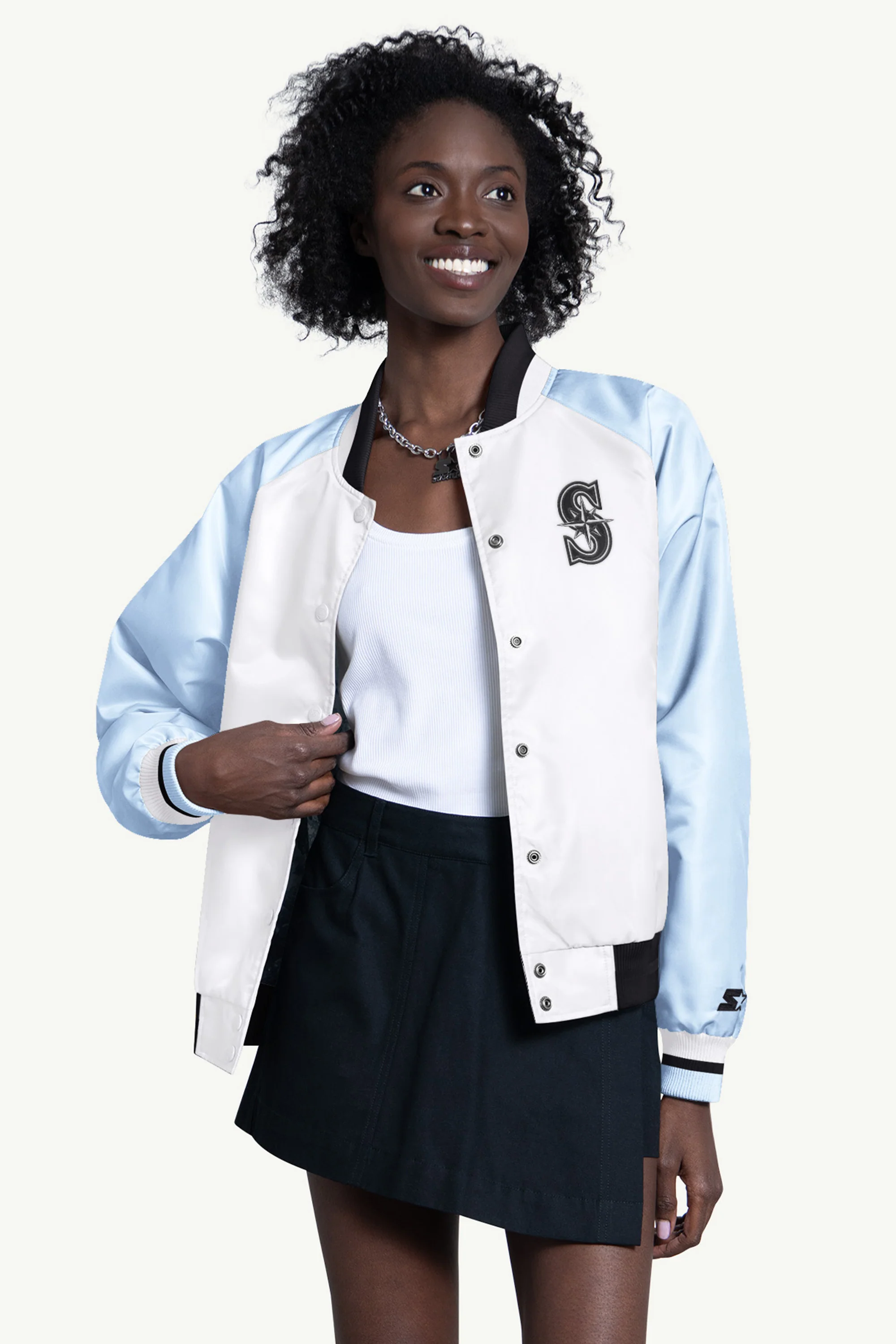 WOMENS SEATTLE MARINERS BLITZ VARSITY JACKET