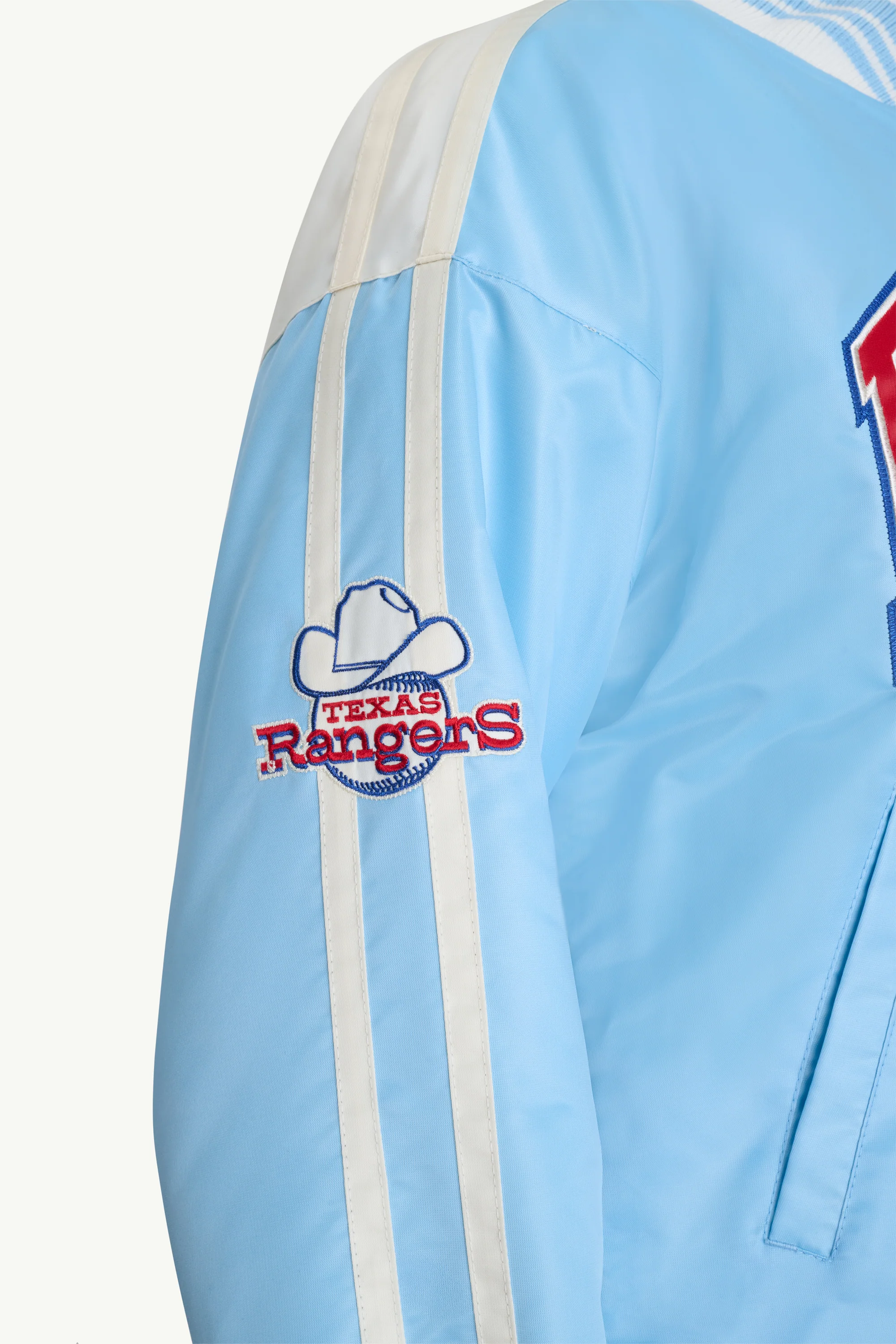 WOMENS TEXAS RANGERS SATIN VARSITY JACKET - Image 5