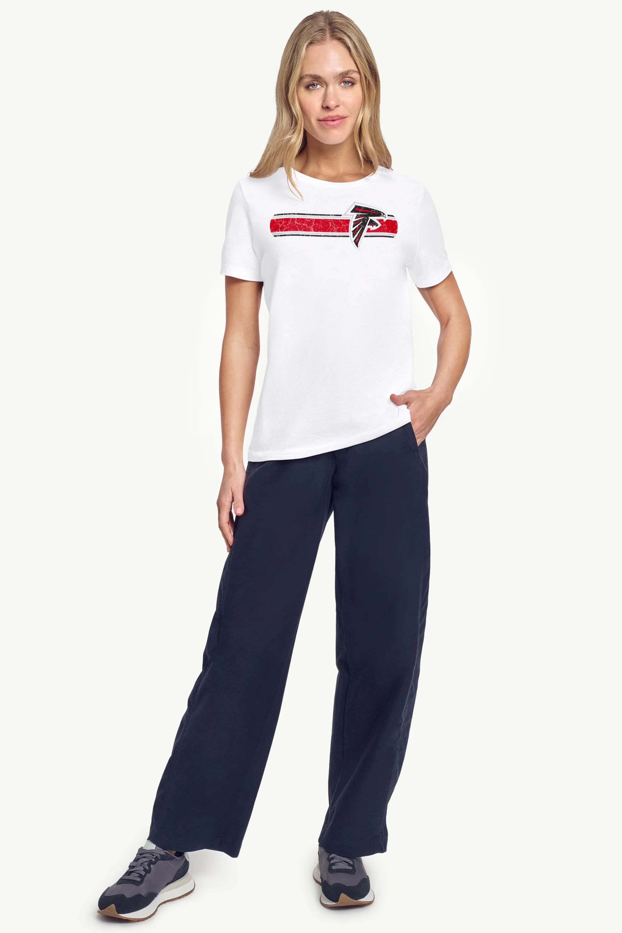 WOMENS ATLANTA FALCONS STRIPE T SHIRT - Image 2