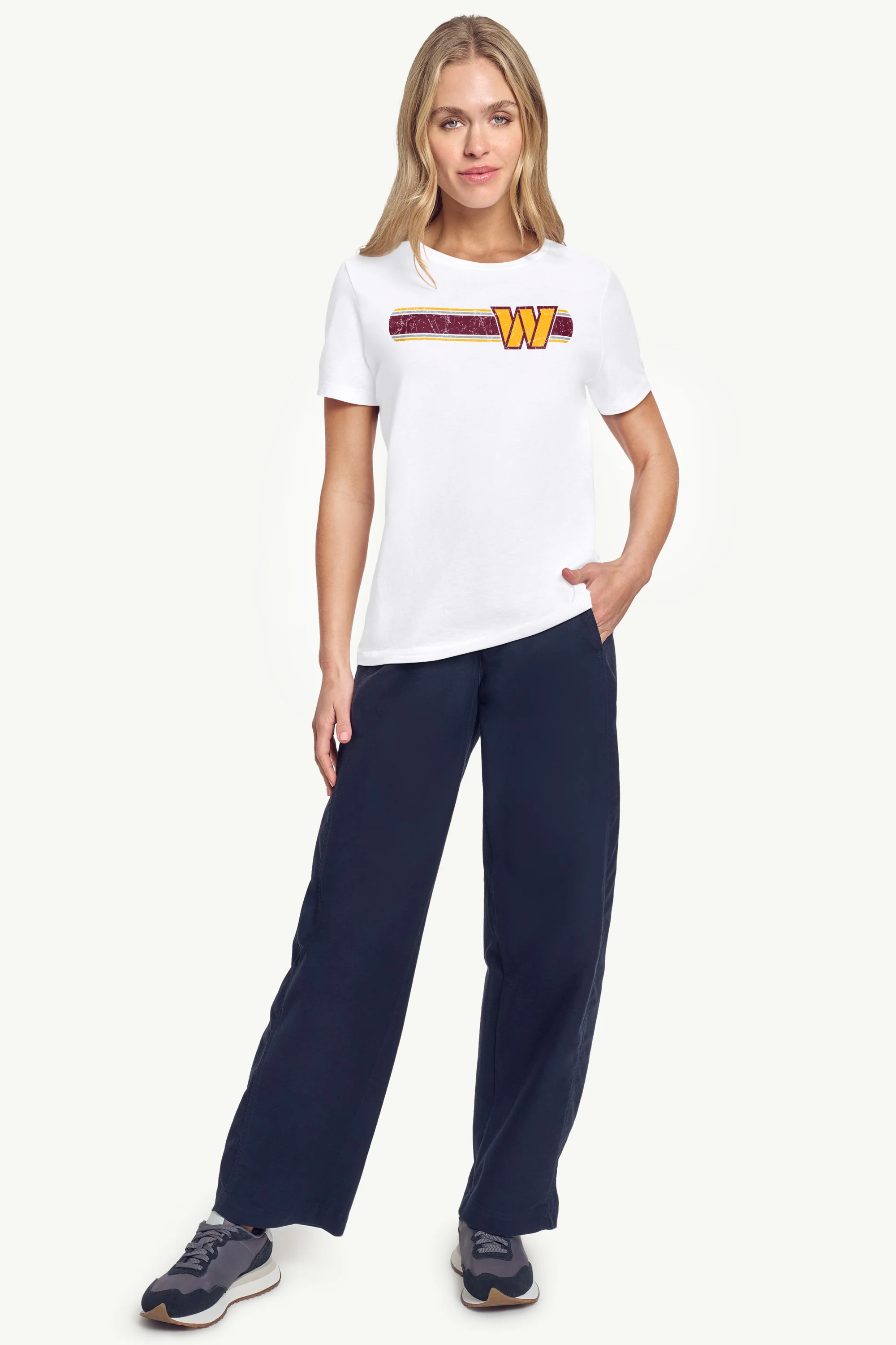 WOMENS WASHINGTON COMMANDERS STRIPE T SHIRT - Image 2
