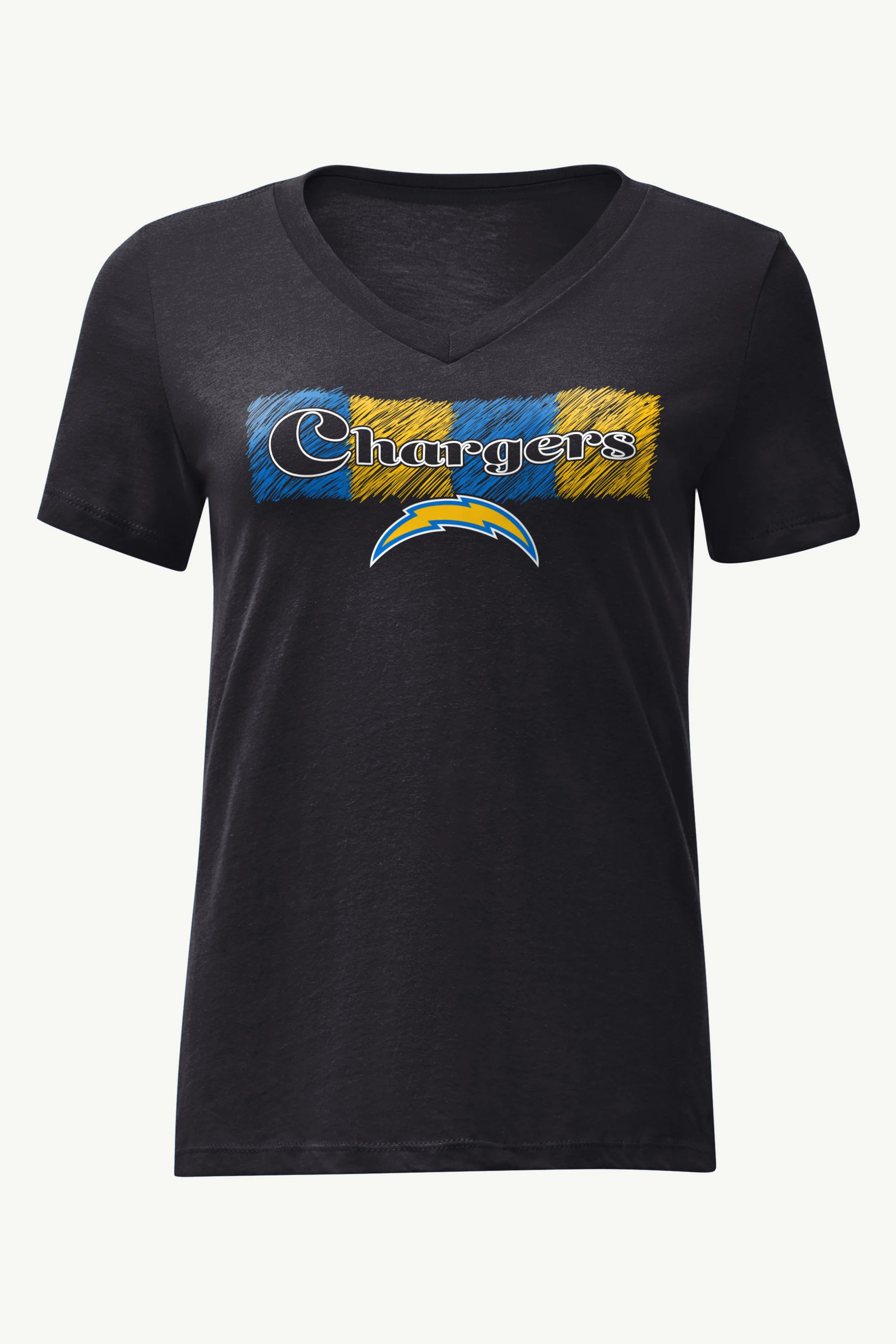 WOMENS LOS ANGELES CHARGERS COLOR SHADING V-NECK T SHIRT