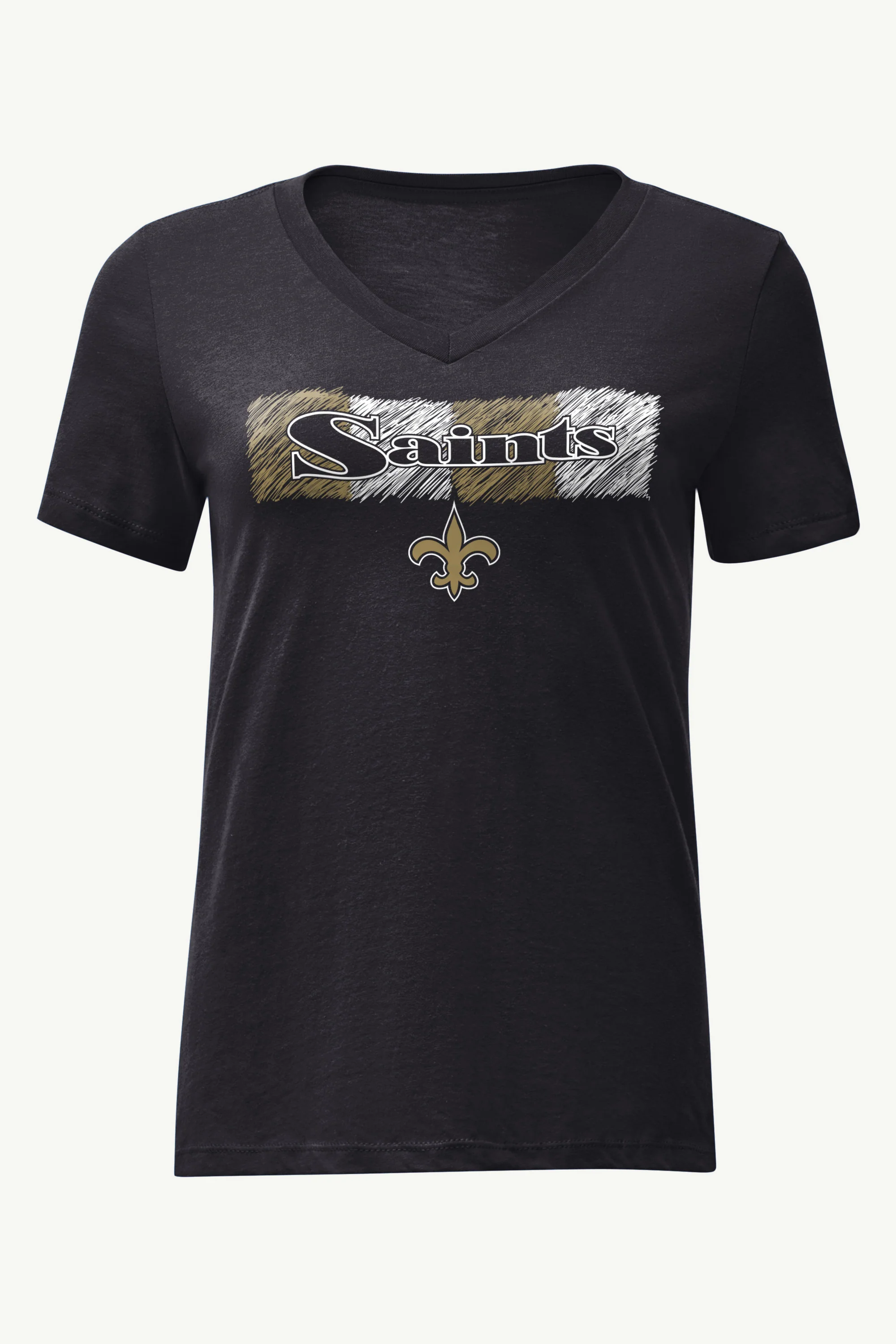 WOMENS NEW ORLEANS SAINTS COLOR SHADING V-NECK T SHIRT