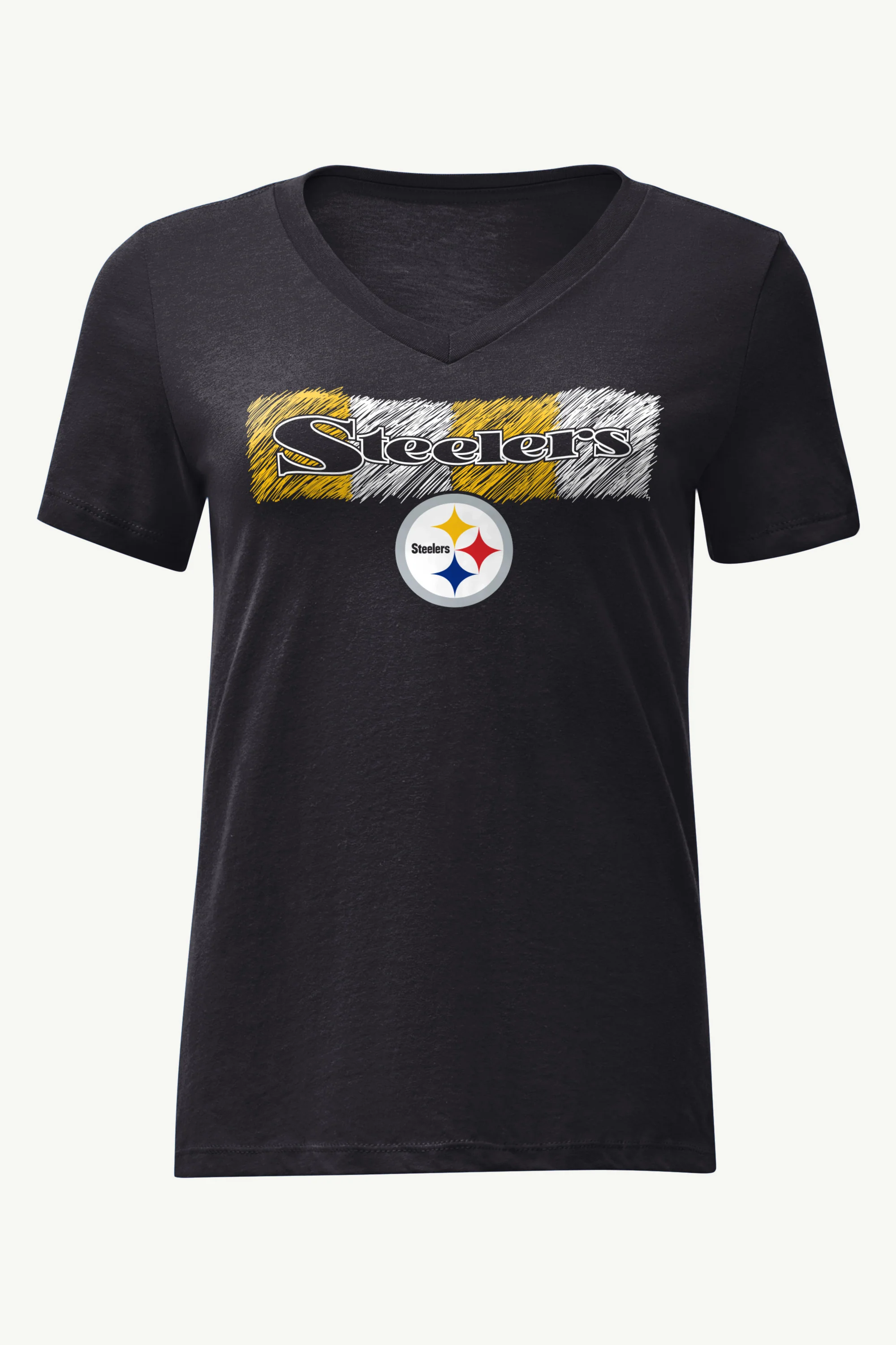 WOMENS PITTSBURGH STEELERS COLOR SHADING V-NECK T SHIRT