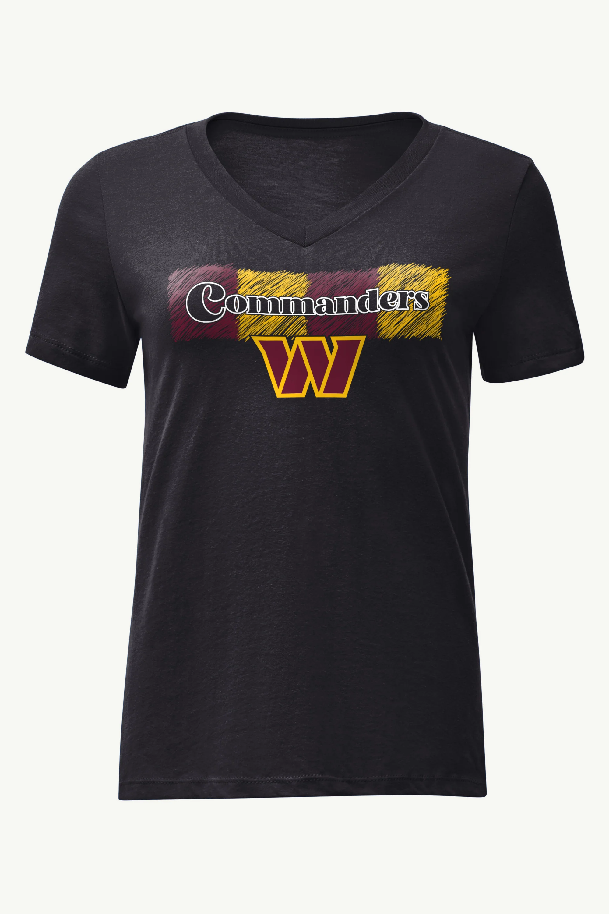 WOMENS WASHINGTON COMMANDERS COLOR SHADING V-NECK T SHIRT