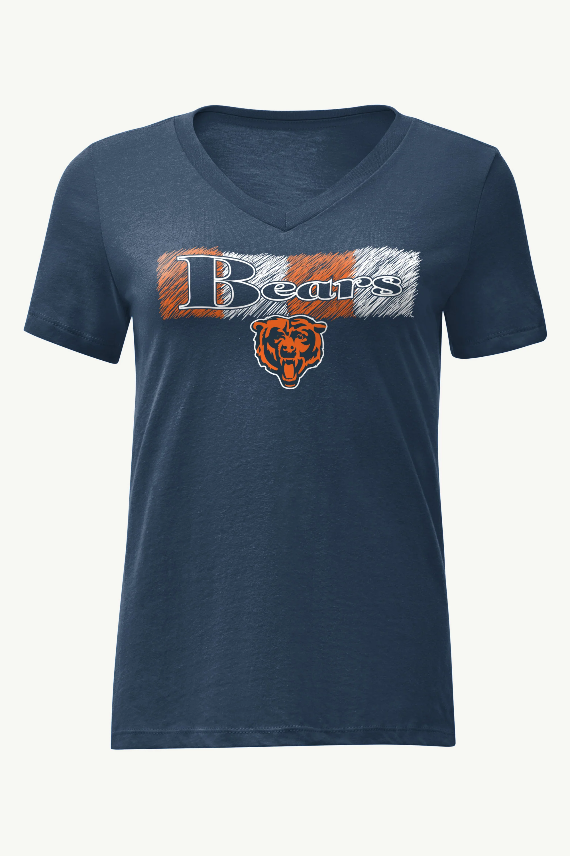 WOMENS CHICAGO BEARS COLOR SHADING V-NECK T SHIRT