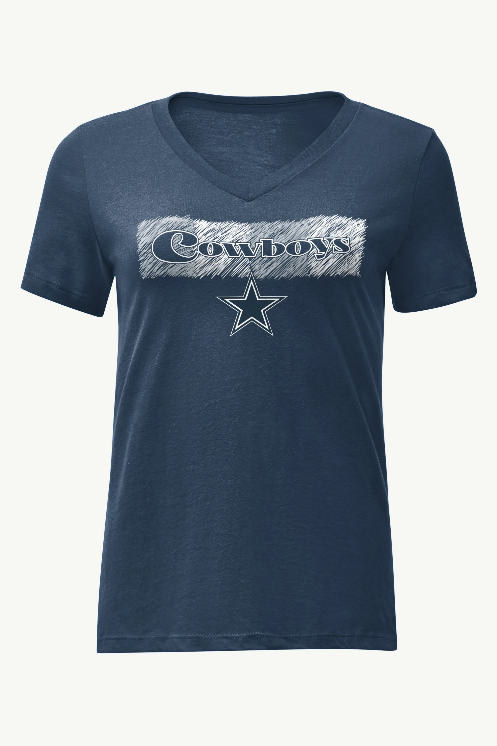 WOMENS DALLAS COWBOYS COLOR SHADING V-NECK T SHIRT