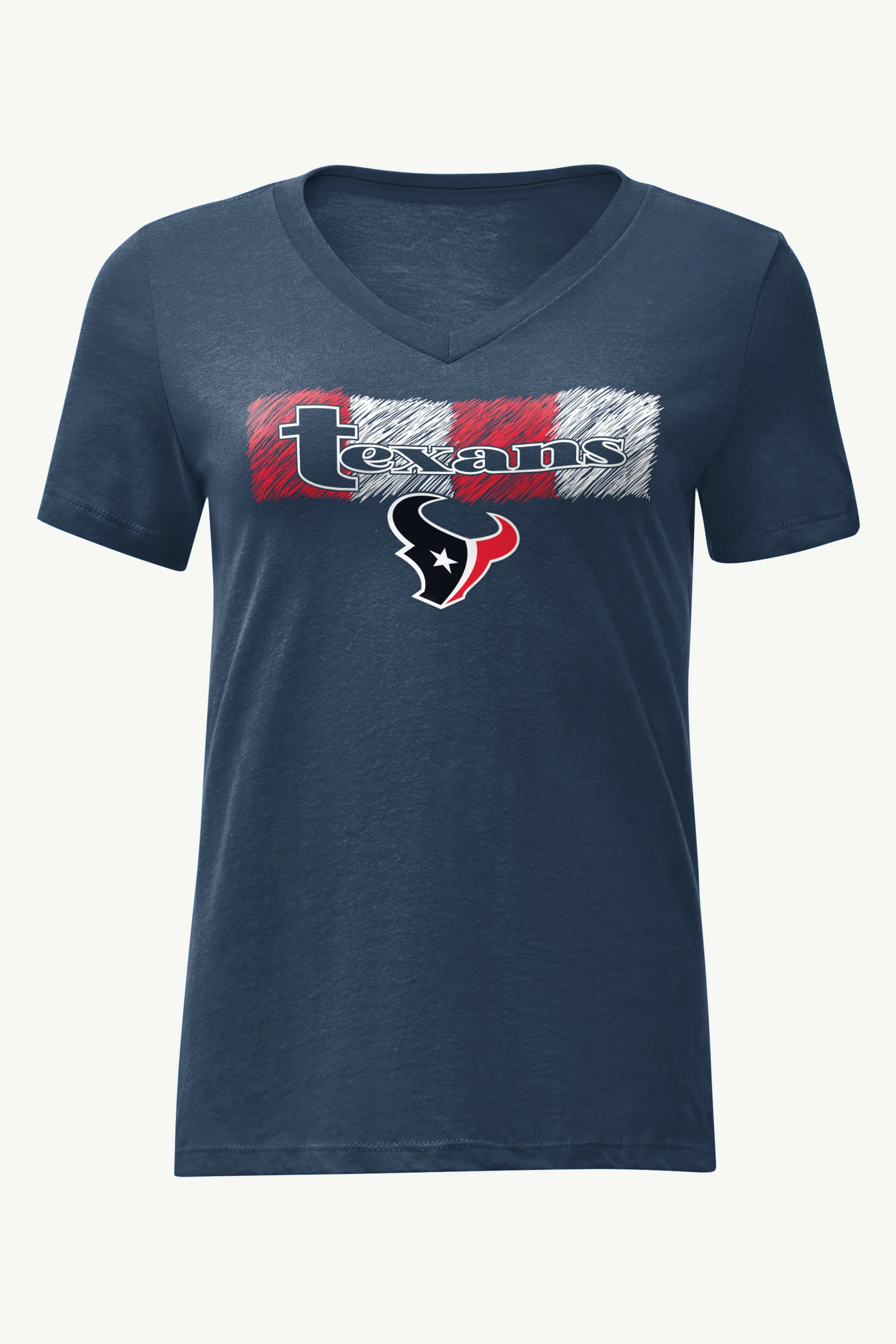WOMENS HOUSTON TEXANS COLOR SHADING V-NECK T SHIRT