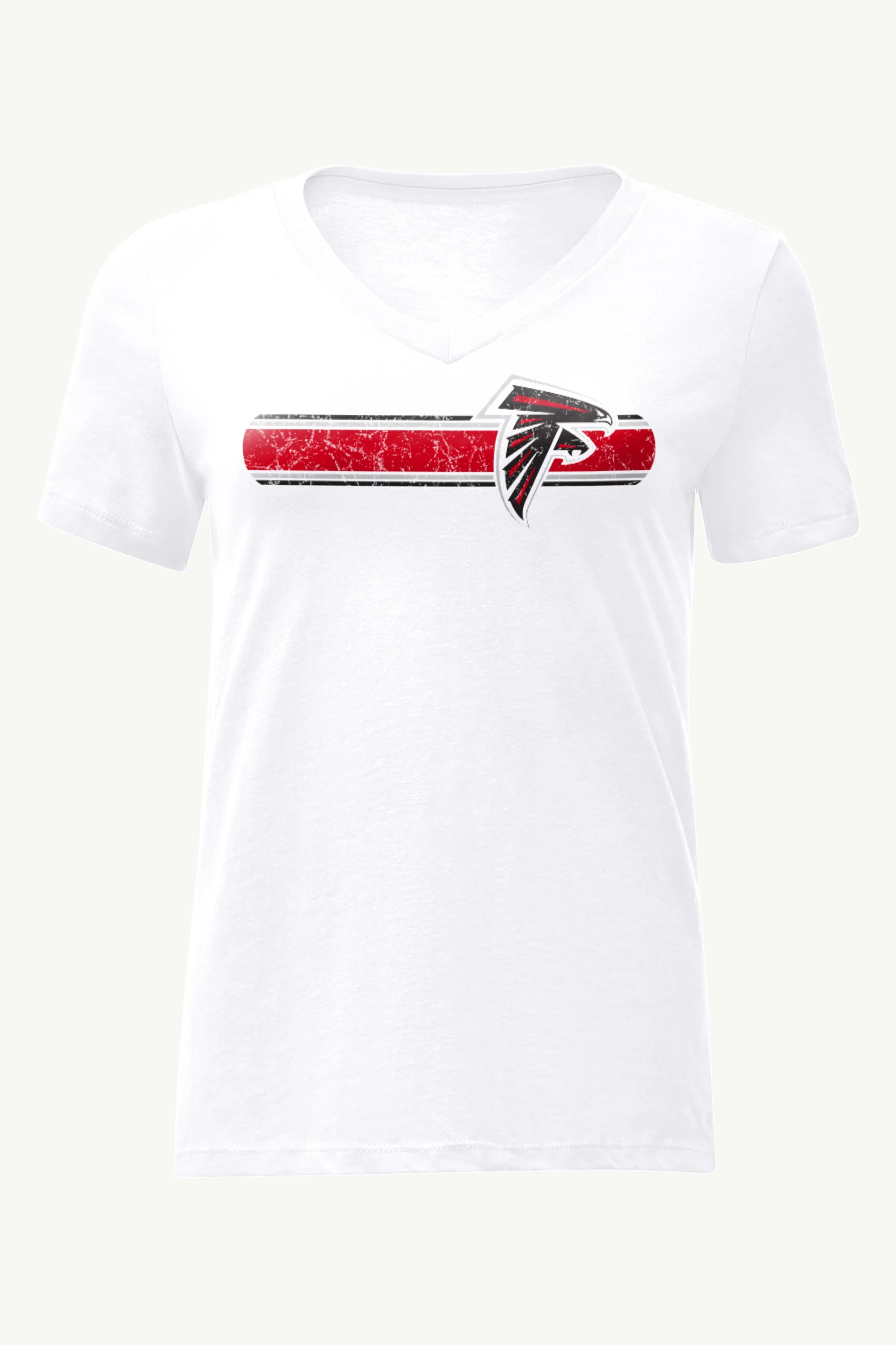 WOMENS ATLANTA FALCONS STRIPE V-NECK T SHIRT