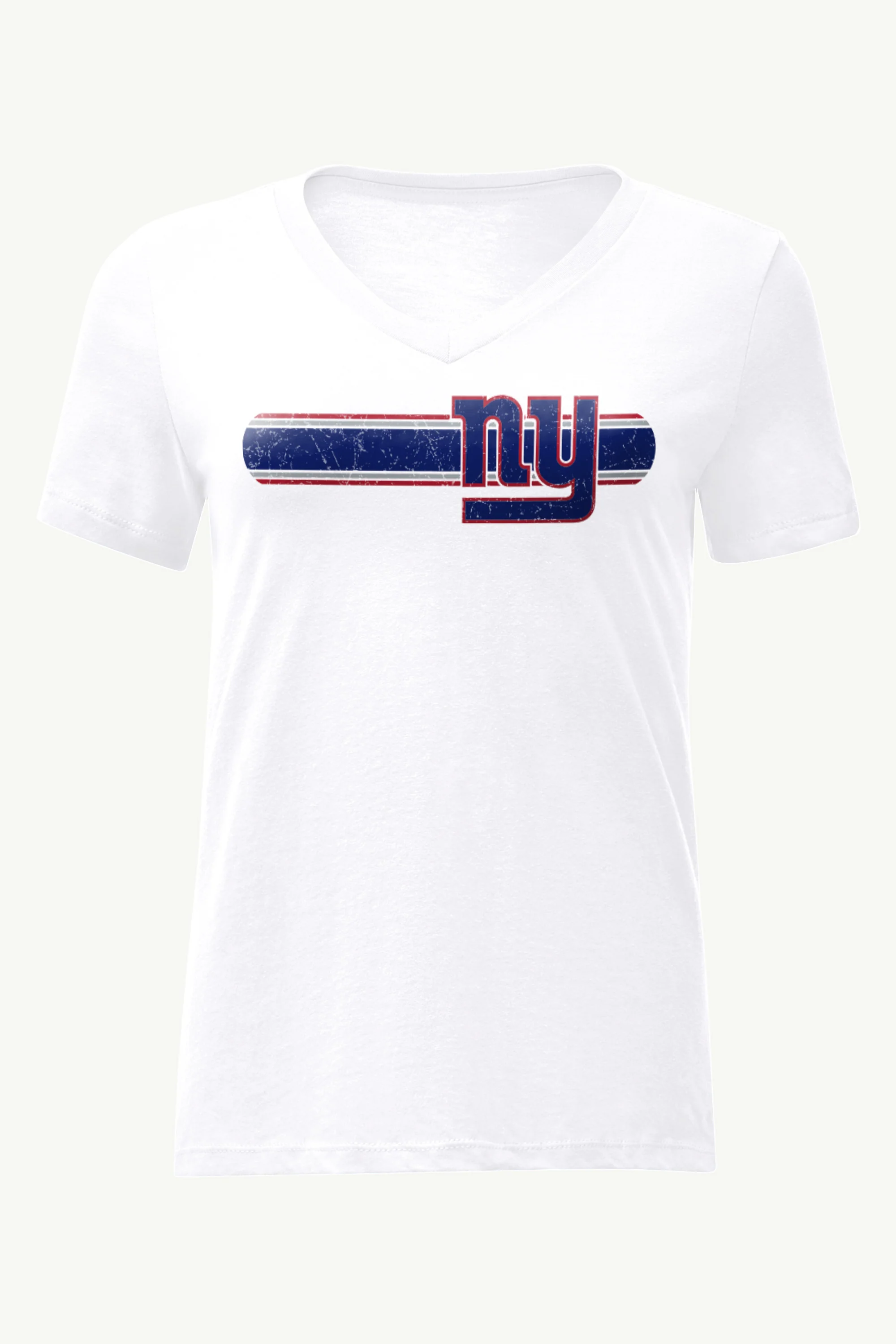 WOMENS NEW YORK GIANTS STRIPE V-NECK T SHIRT