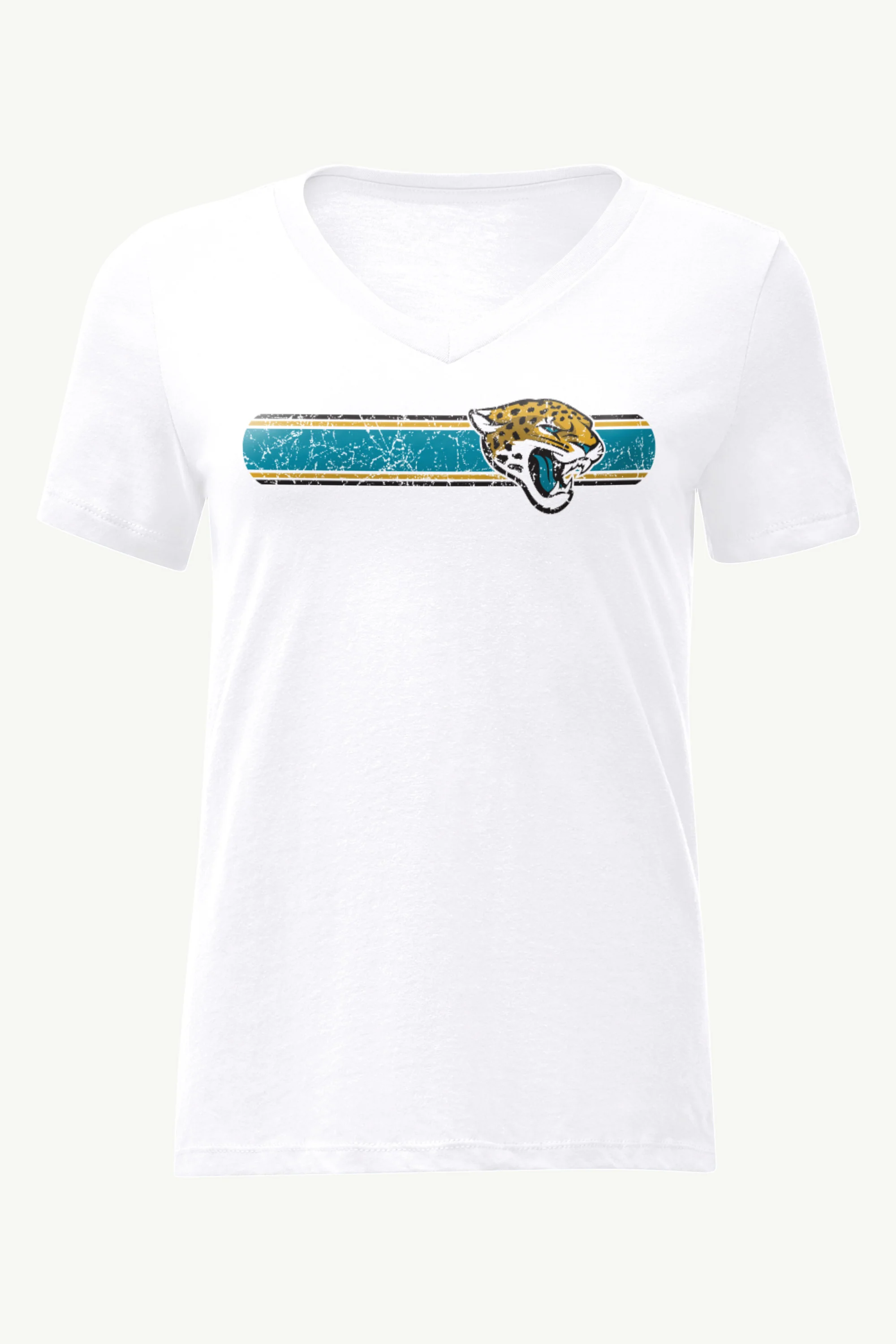 WOMENS JACKSONVILLE JAGUARS STRIPE V-NECK T SHIRT