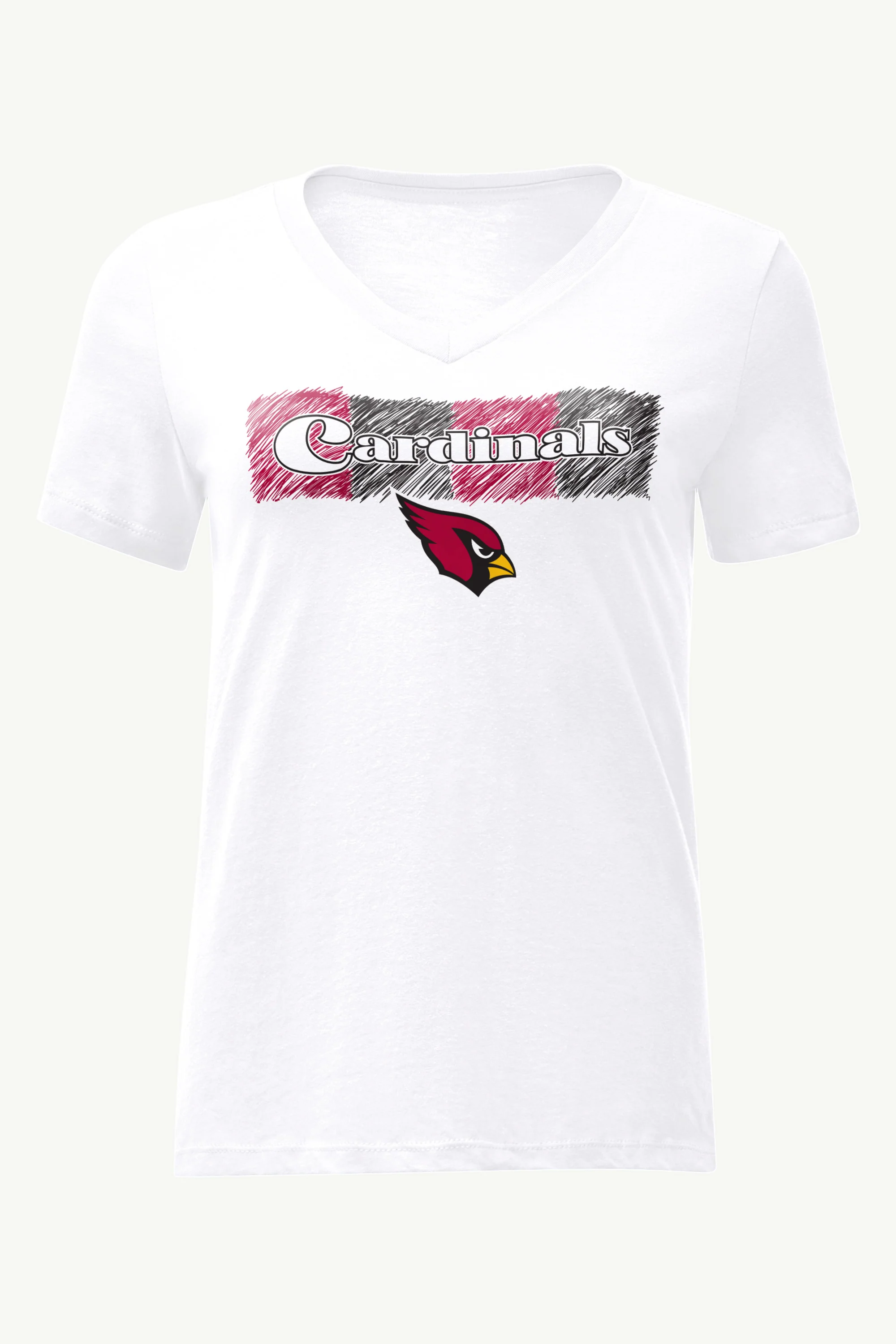 WOMENS ARIZONA CARDINALS COLOR SHADING V-NECK T SHIRT