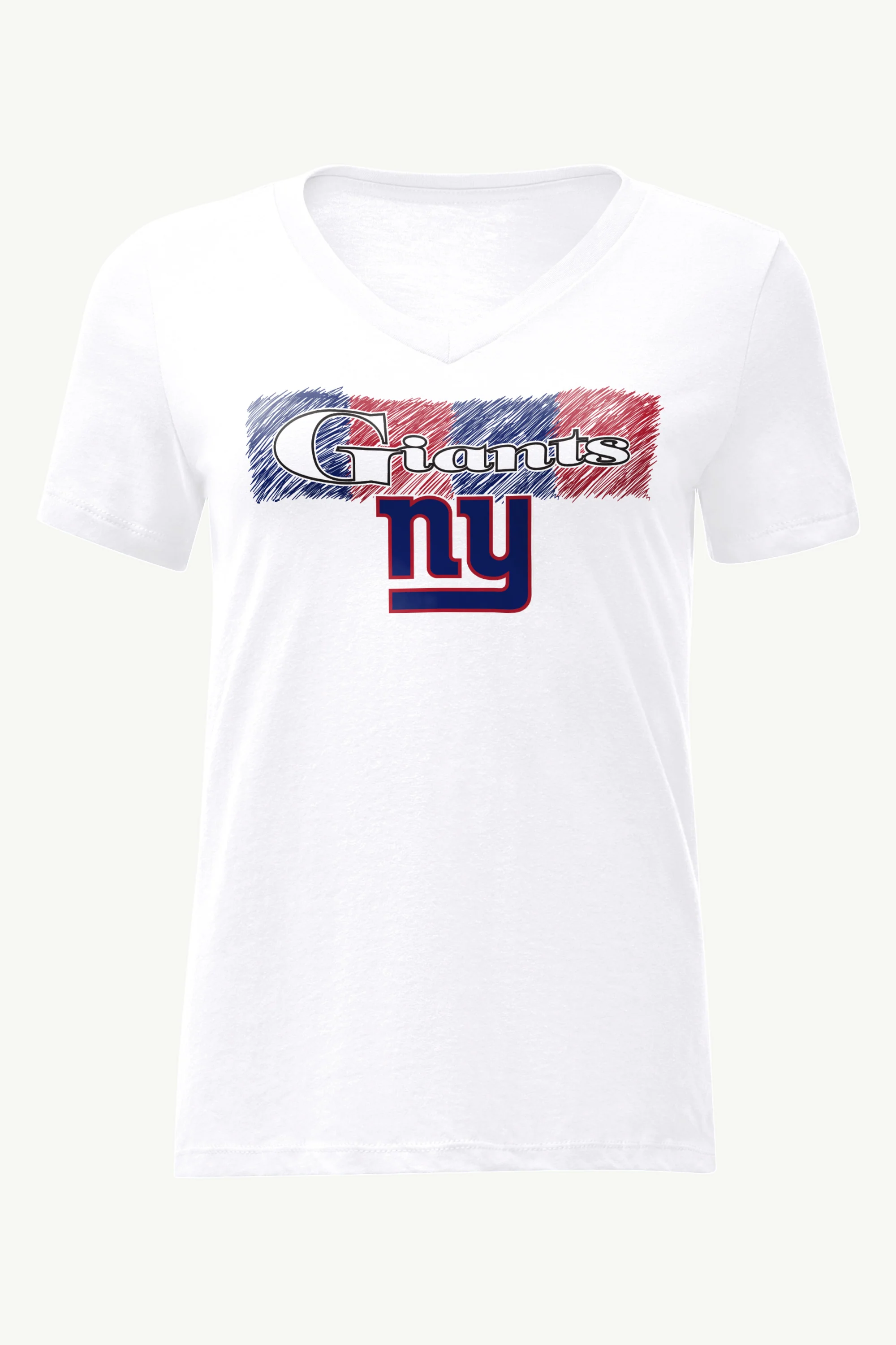 WOMENS NEW YORK GIANTS COLOR SHADING V-NECK T SHIRT