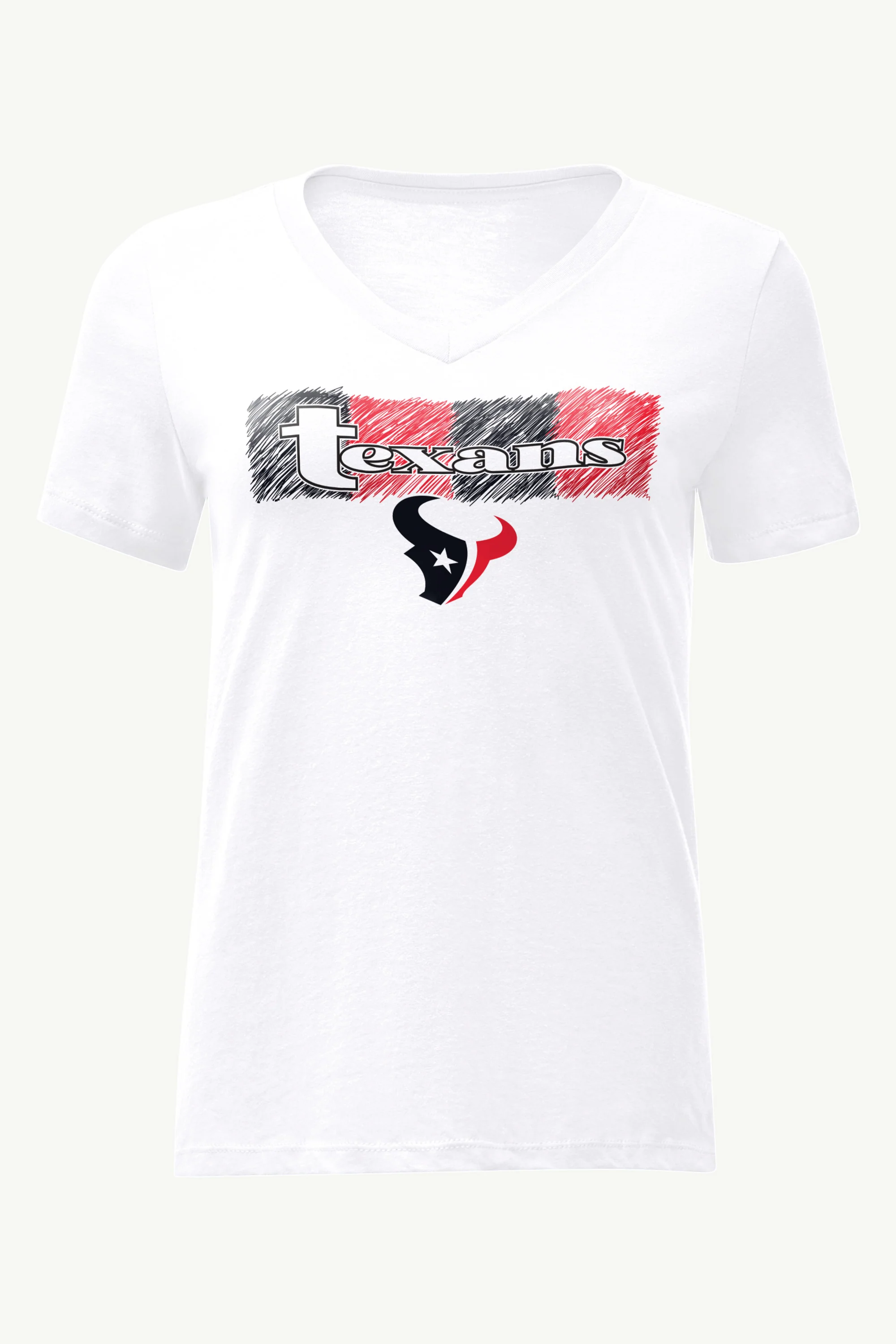 WOMENS HOUSTON TEXANS COLOR SHADING V-NECK T SHIRT
