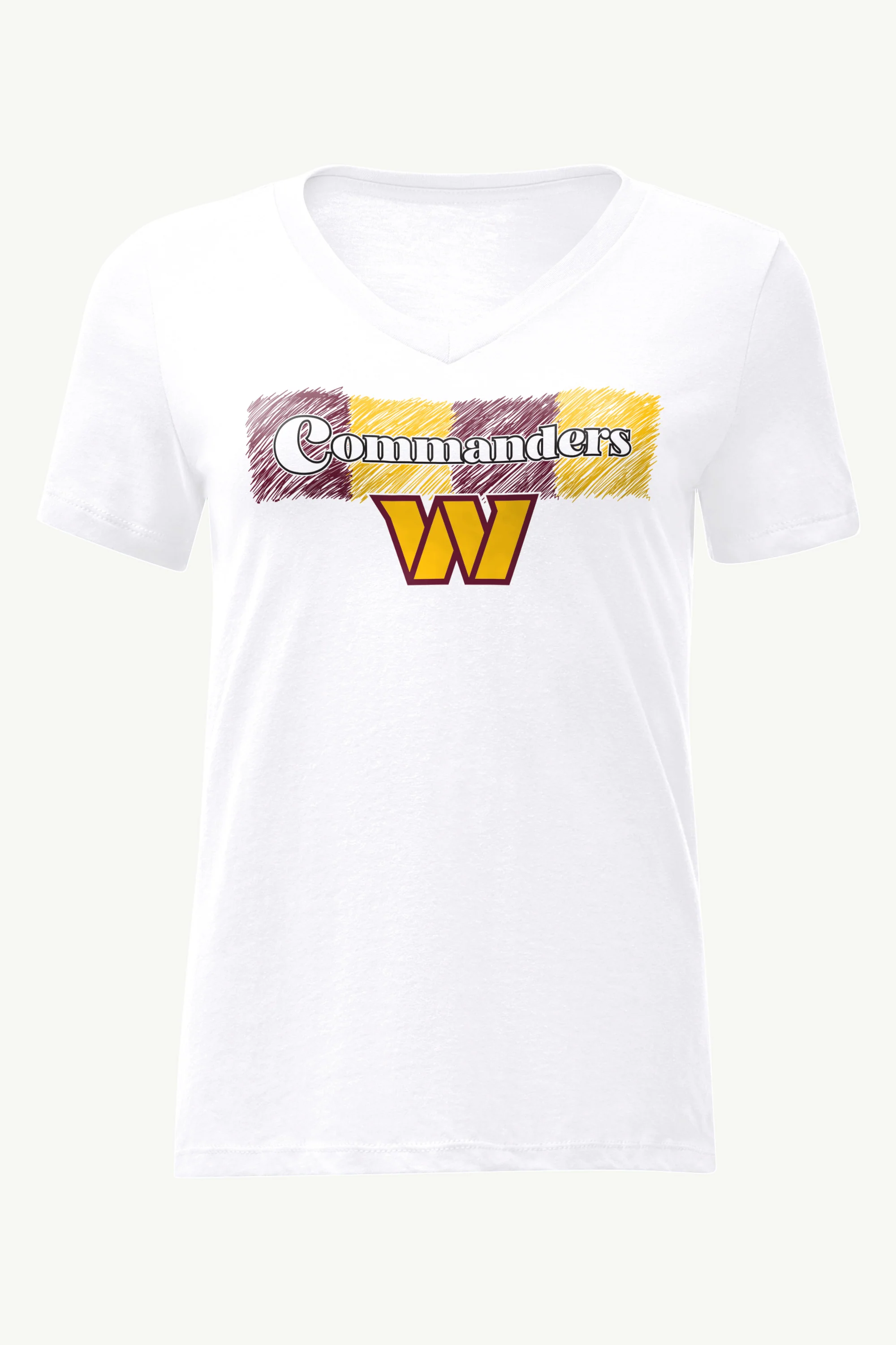 WOMENS WASHINGTON COMMANDERS COLOR SHADING V-NECK T SHIRT