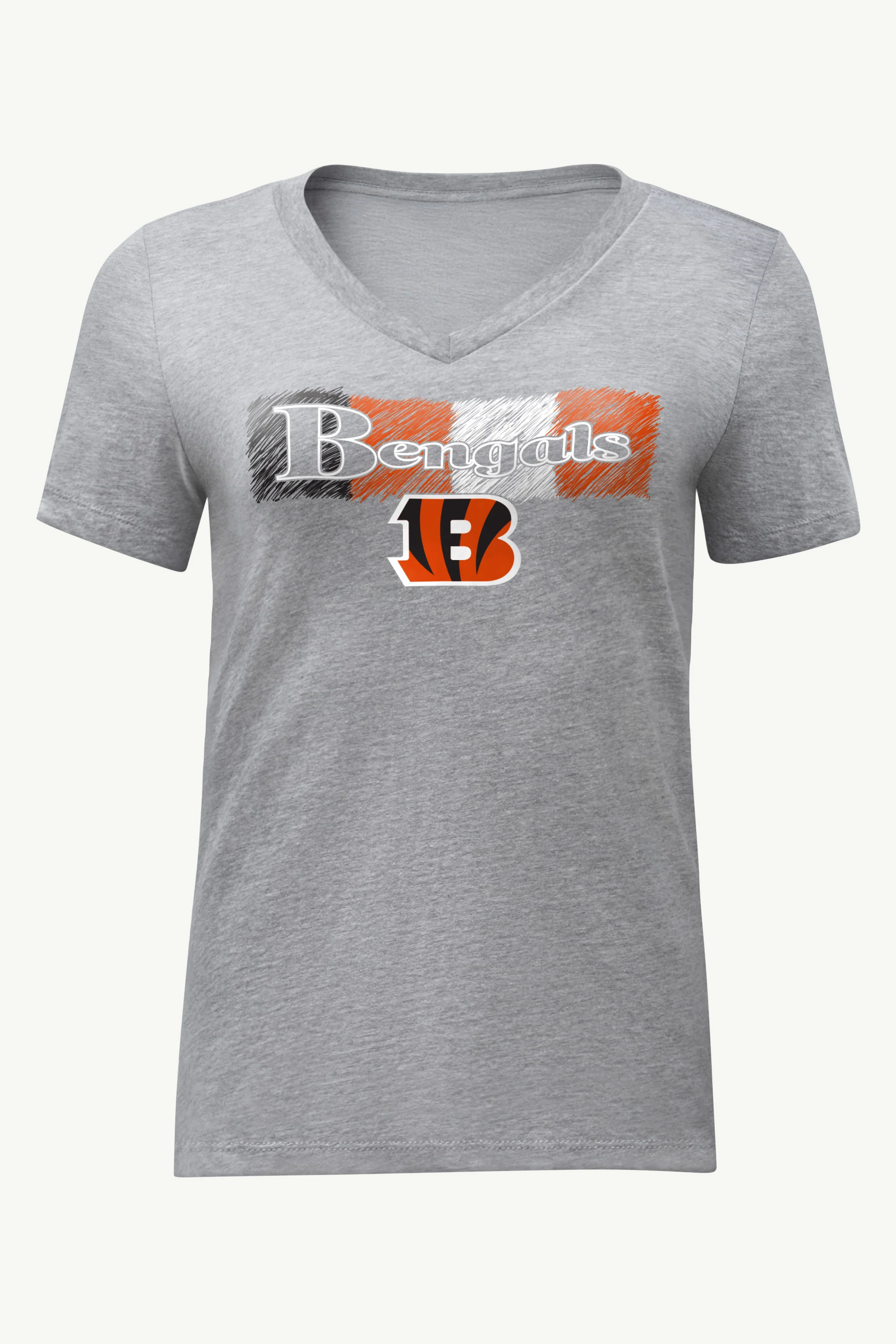 WOMENS CINCINATI BENGALS COLOR SHADING V-NECK T SHIRT