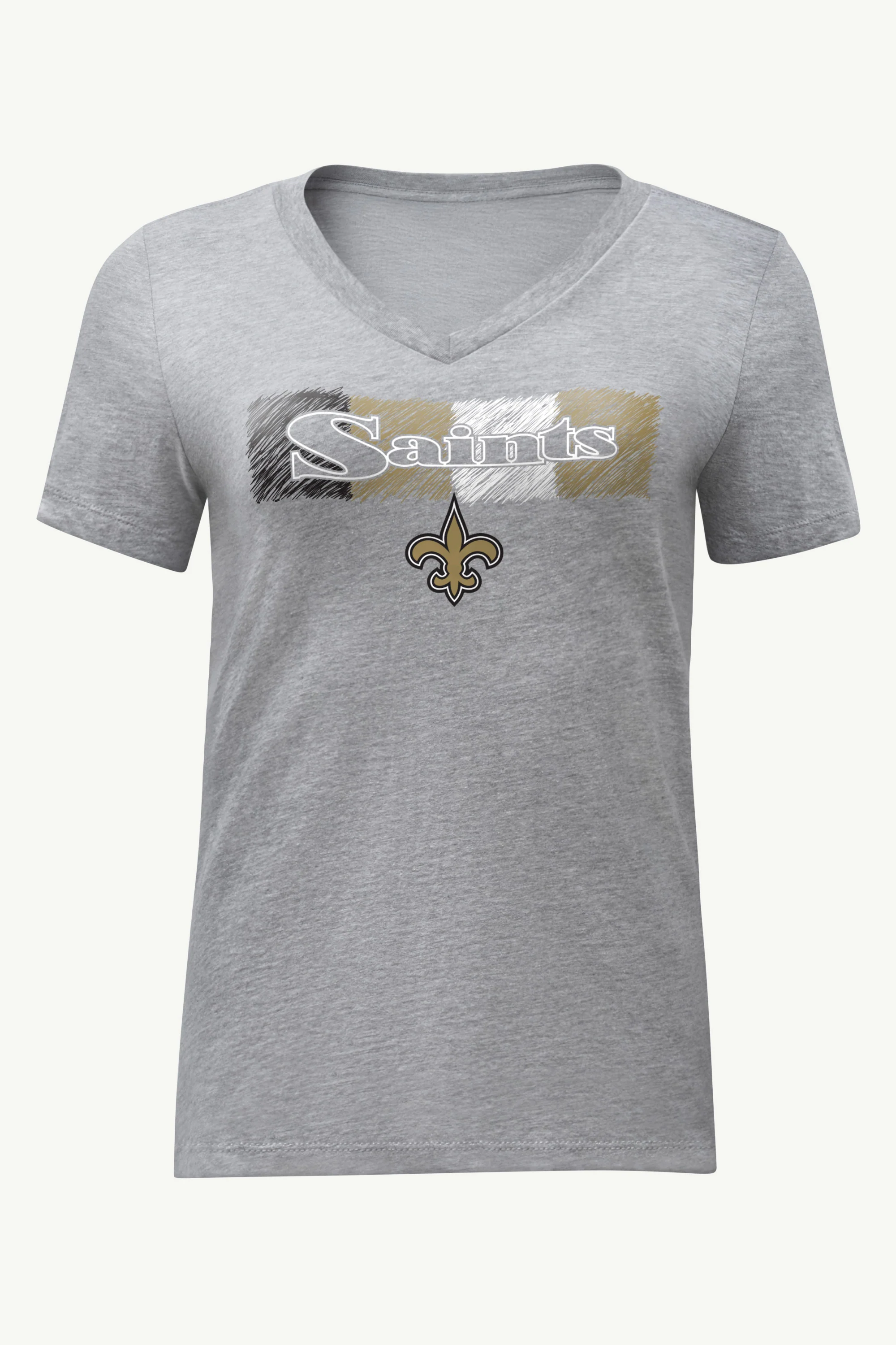 WOMENS NEW ORLEANS SAINTS COLOR SHADING V-NECK T SHIRT