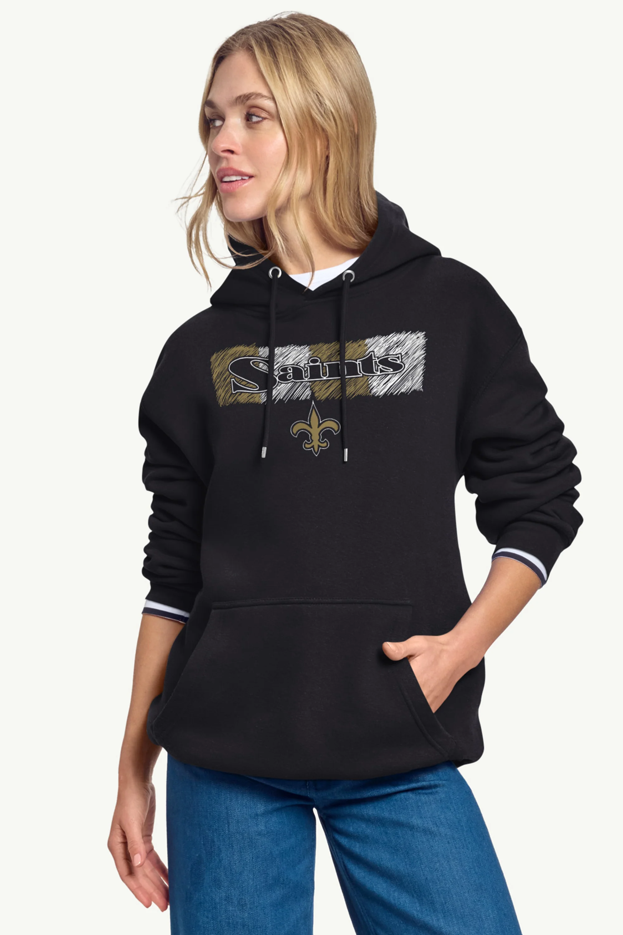 WOMENS NEW ORLEANS SAINTS COLOR SHADING HOODIE - Image 2