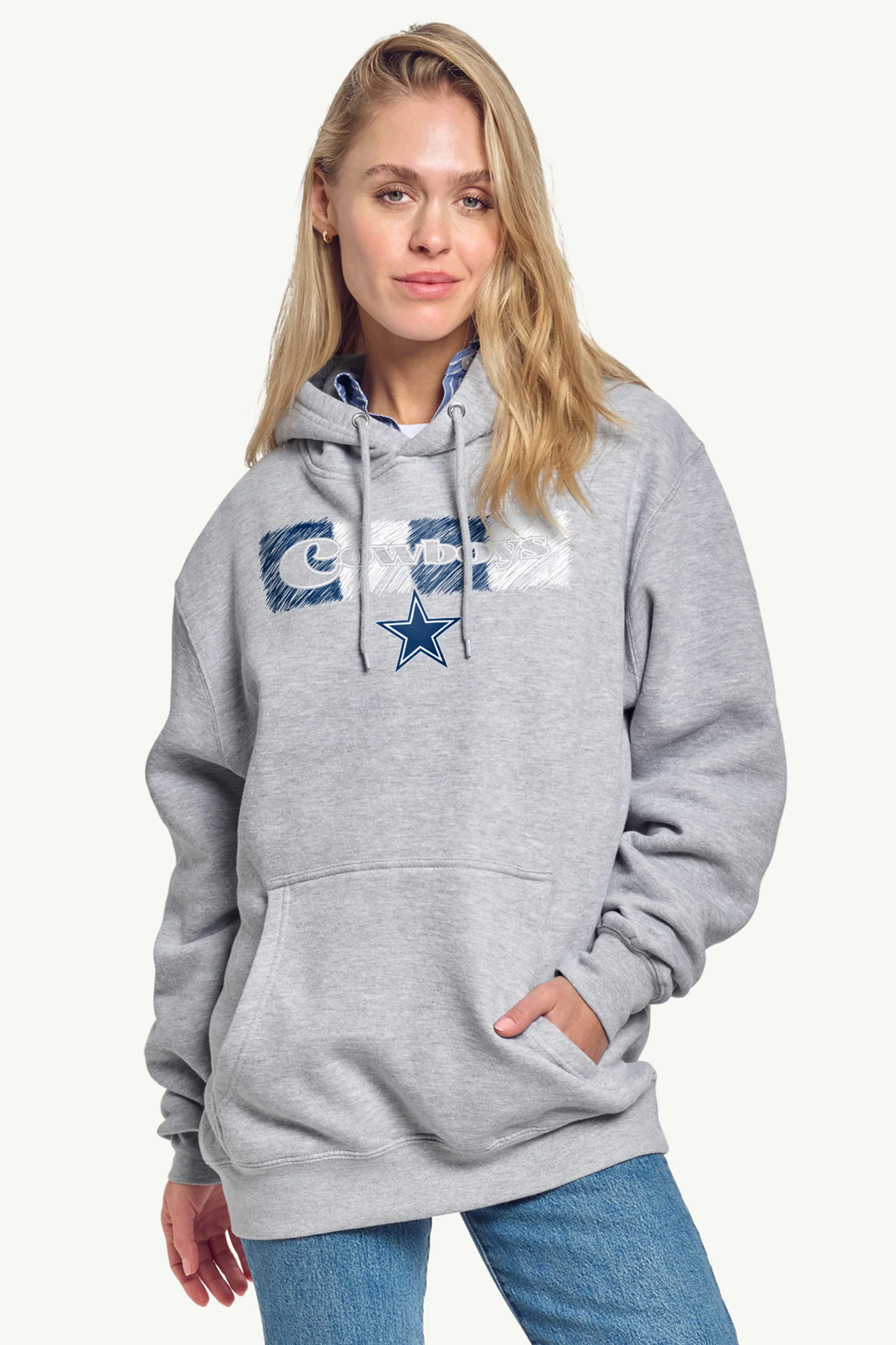 WOMENS DALLAS COWBOYS COLOR SHADING HOODIE - Image 2