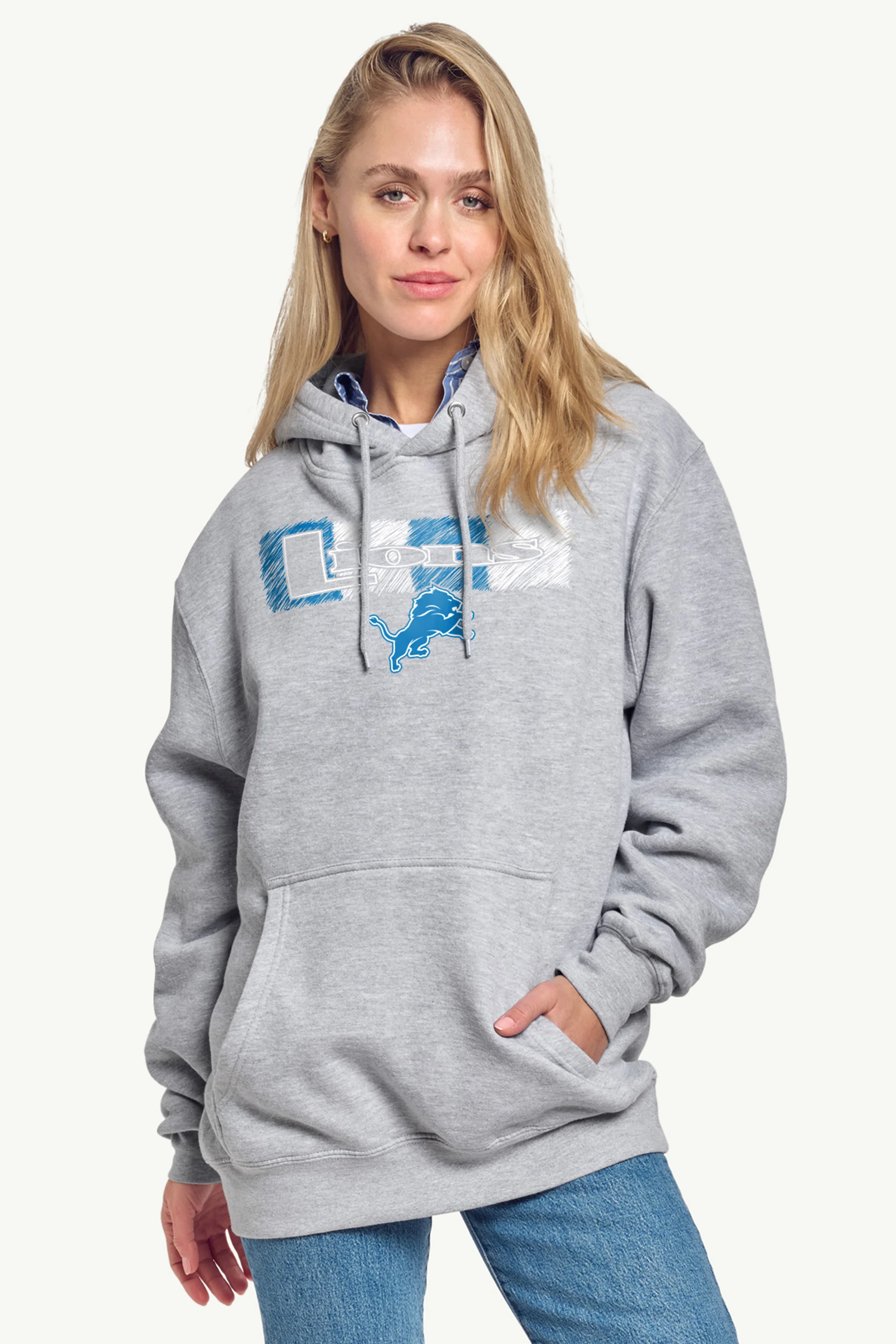 WOMENS DETROIT LIONS COLOR SHADING HOODIE - Image 2