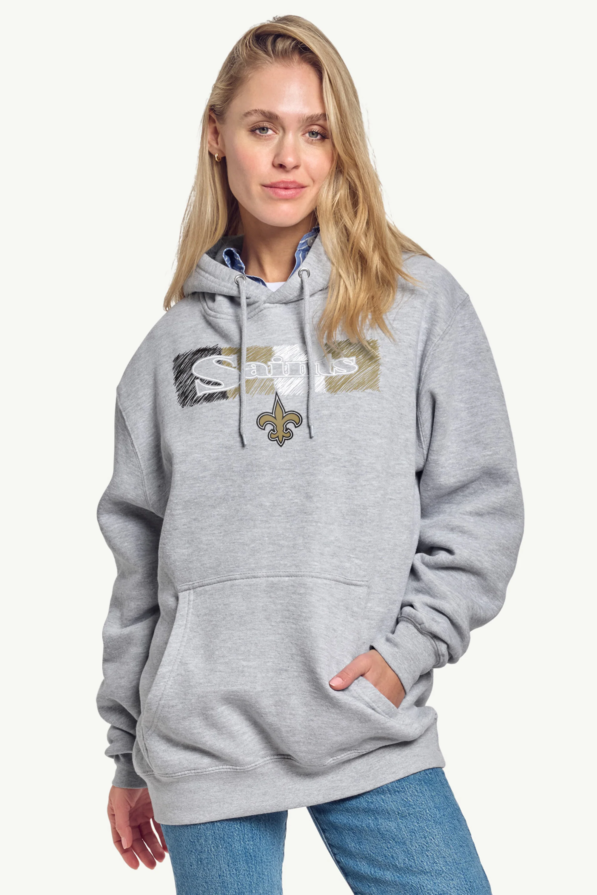 WOMENS NEW ORLEANS SAINTS COLOR SHADING HOODIE - Image 2