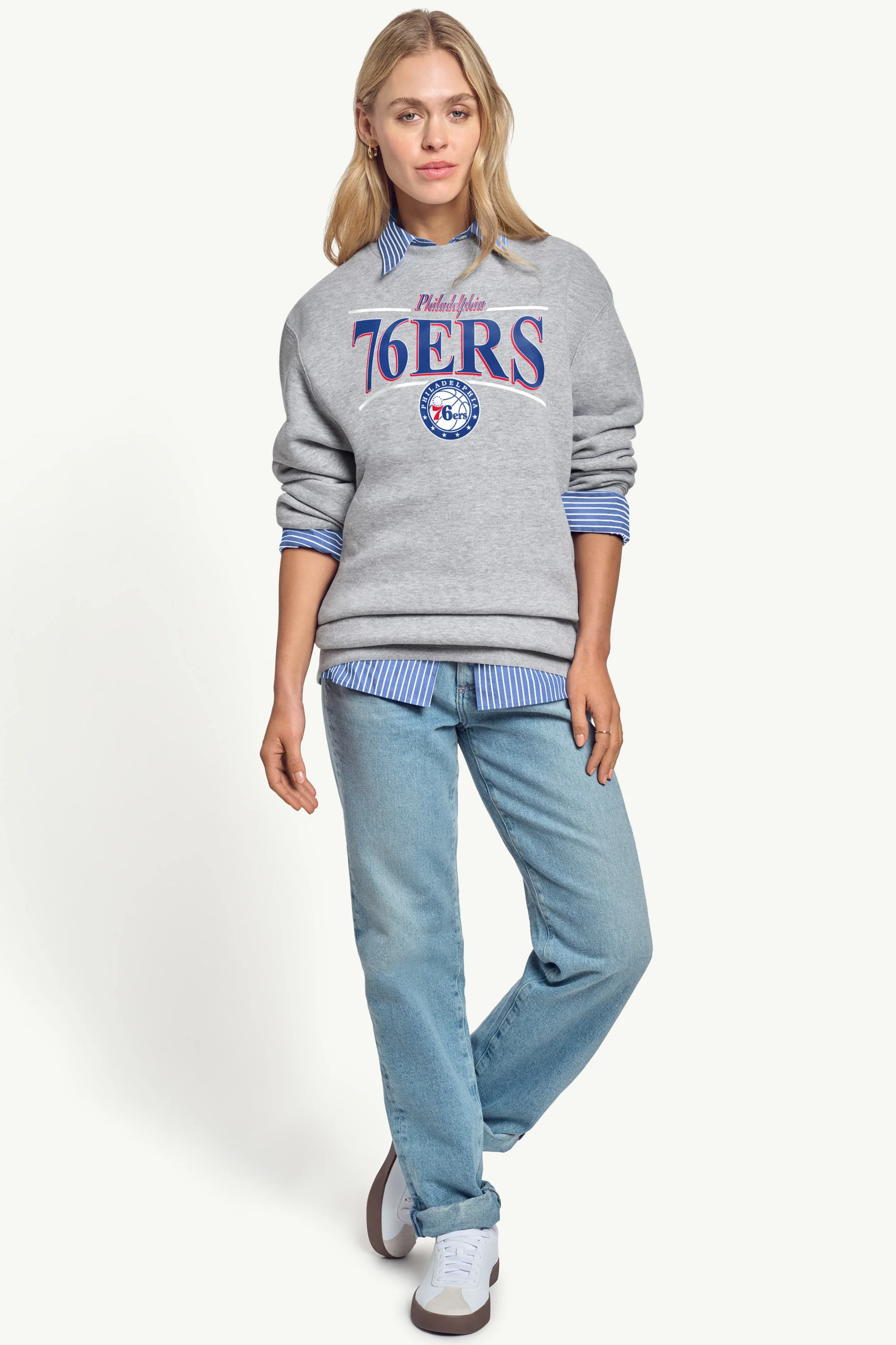 WOMENS PHILADELPHIA 76ERS ARCH SWEATSHIRT - Image 3